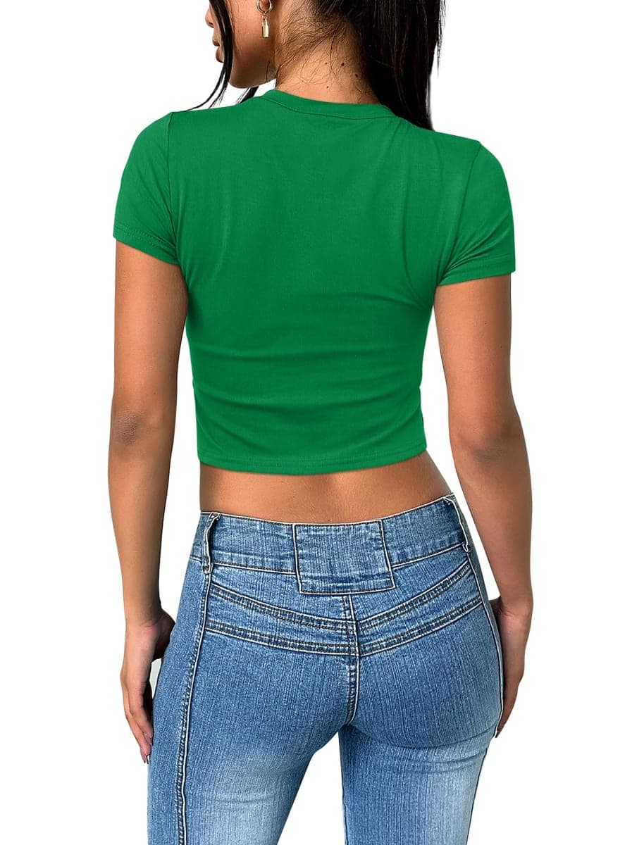 SAMPEEL Tshirts for Women Tops Fashion, K-green, Medium thumbnail 5