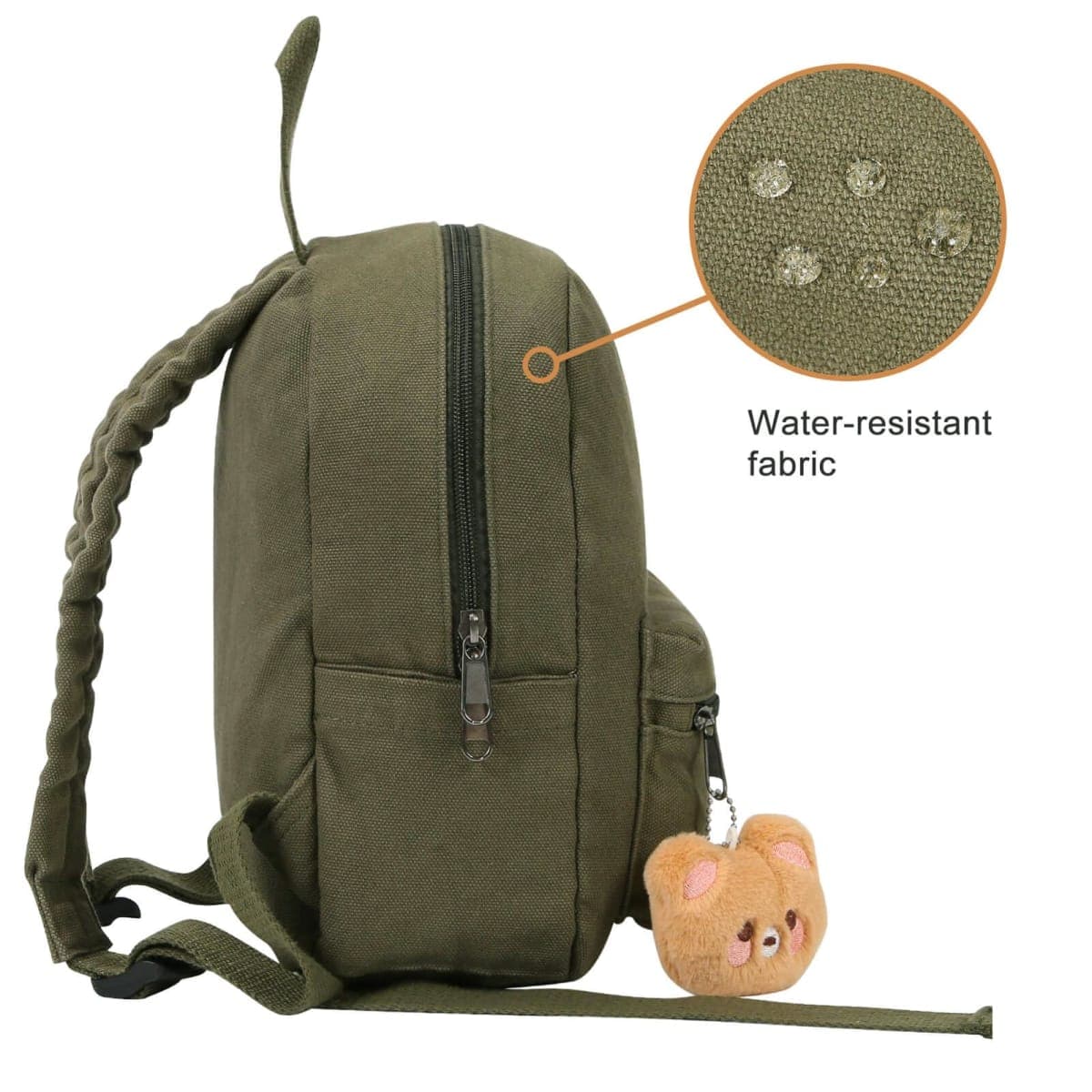 Phaoullzon Teen Girls Mini Backpack Purse Kids Canvas Small Tiny Cute Bag, Olive Green, Mini, Mini thumbnail 5