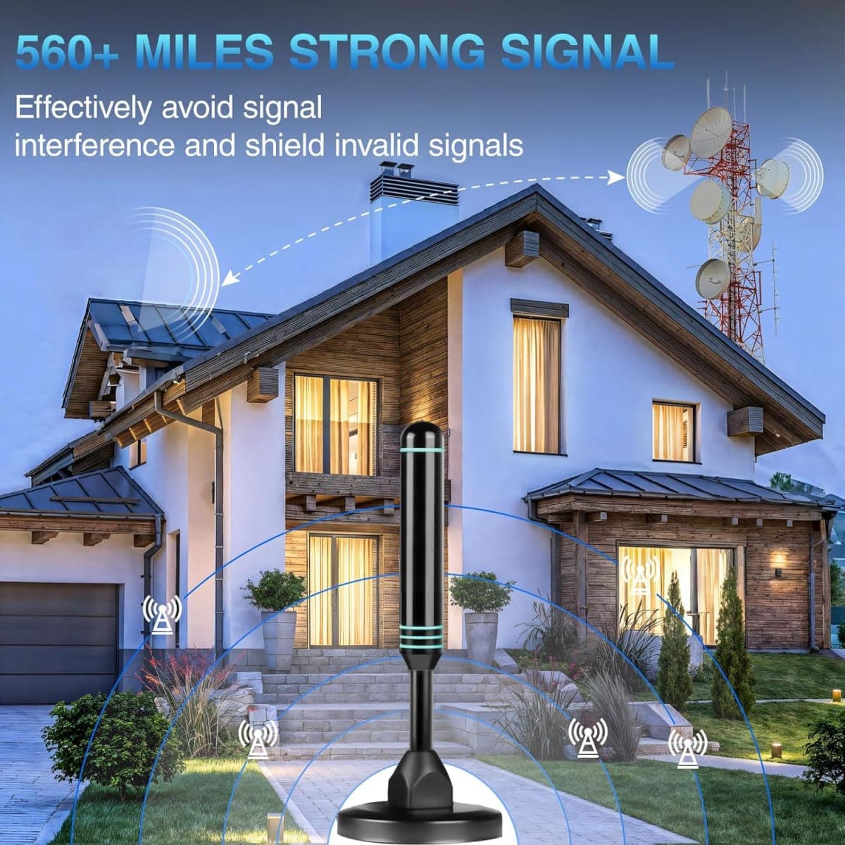 TV Antenna Indoor Antenna for Smart TV for Long Range Reception and All Smart TVs HD Digital Antenna with Amplifier Signal Booster for Local Channels Supports 4K 1080p-16.4ft(Blue) thumbnail 5