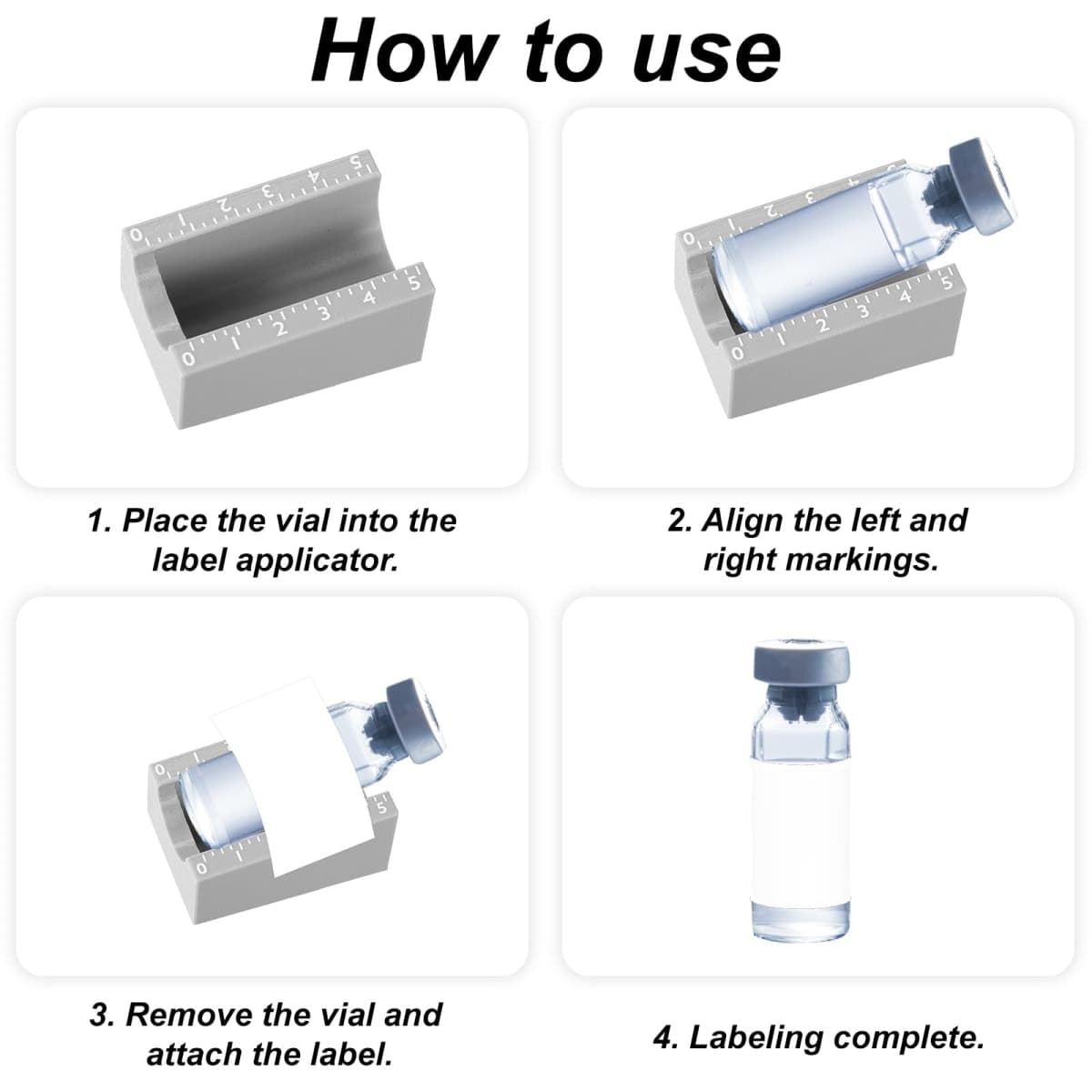 2pcs Vial Label Applicators, Small Bottle Label Applicators Compatible with 3ml & 10ml Vials Precision Alignment for Lab Clinic DIY Organizing & Home Storage thumbnail 3