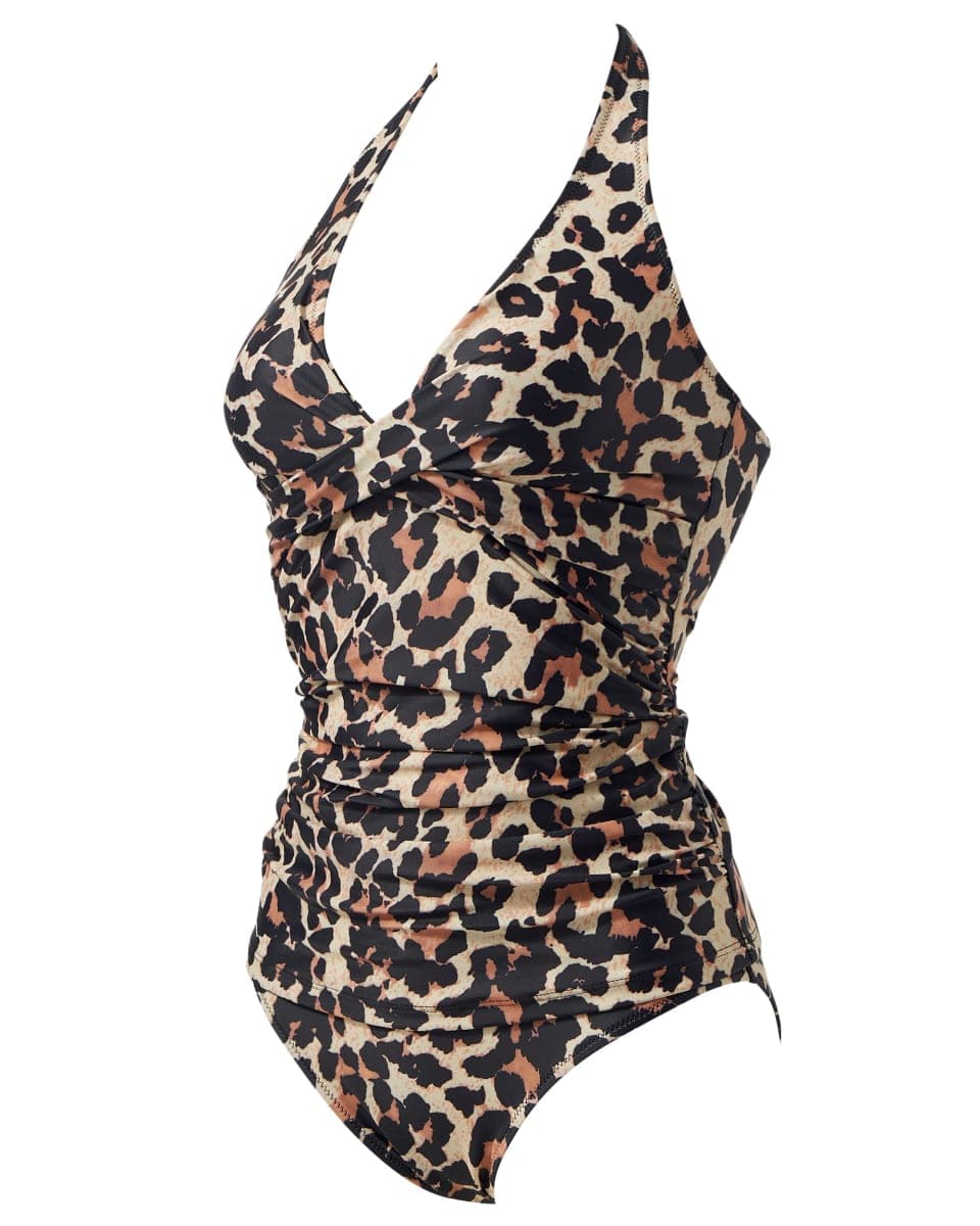 SUUKSESS Women Sexy Halter Tankini Bathing Suit Slimming Tummy Control Swimsuit, 06 Leopard, Large thumbnail 5