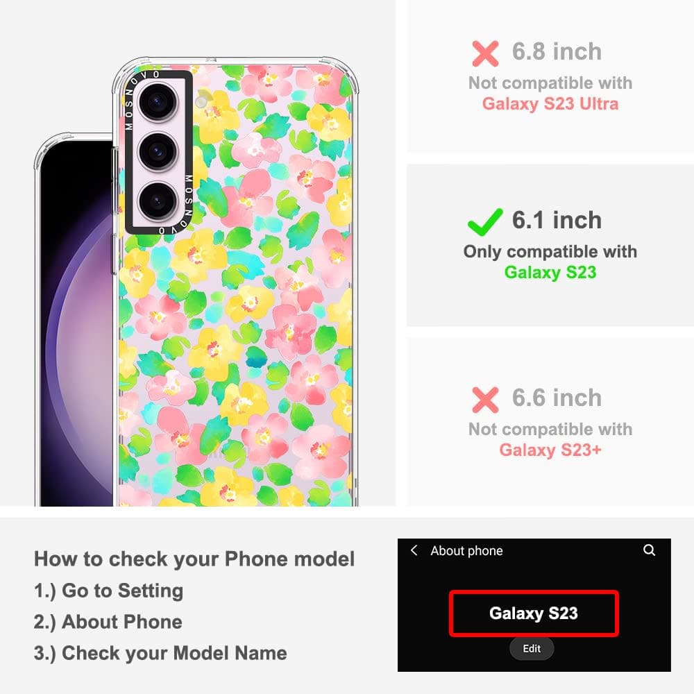 MOSNOVO Case for Samsung Galaxy S25 Plus, [Buffertech 6.6ft Military-Grade Drop Protection] [Anti Peel Off Tech] Clear TPU Bumper Phone Case Cover Design - White Daisy thumbnail 2