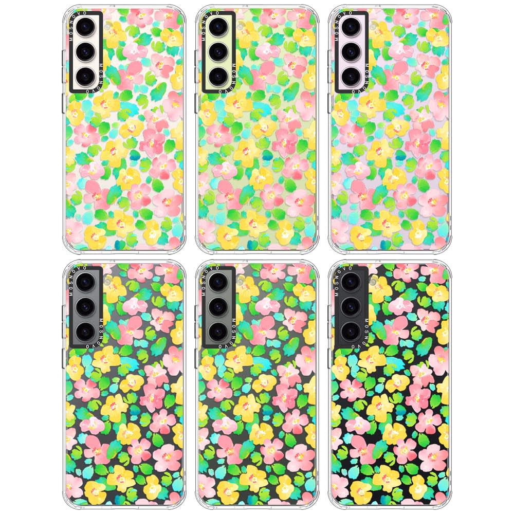 MOSNOVO Case for Samsung Galaxy S25 Plus, [Buffertech 6.6ft Military-Grade Drop Protection] [Anti Peel Off Tech] Clear TPU Bumper Phone Case Cover Design - White Daisy thumbnail 3