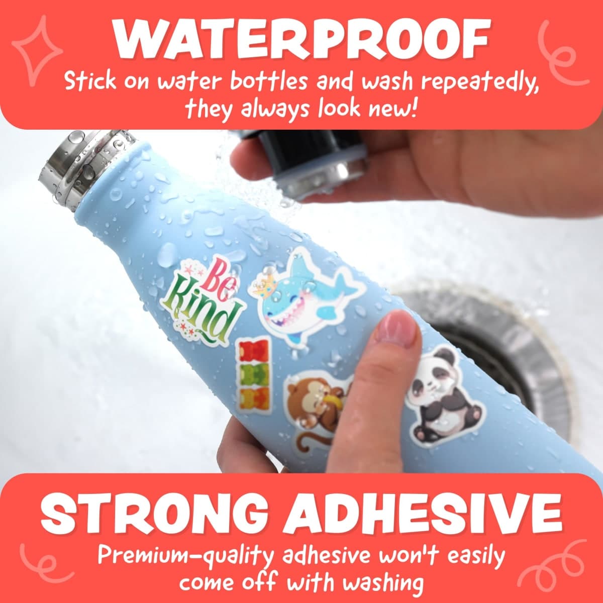 Cute Stickers for Kids - Kawaii Water Bottle Stickers for Teens - 108pc Sticker Pack - Waterproof Vinyl Stickers for Water Bottles, Scrapbook, Laptops, Etc. thumbnail 3