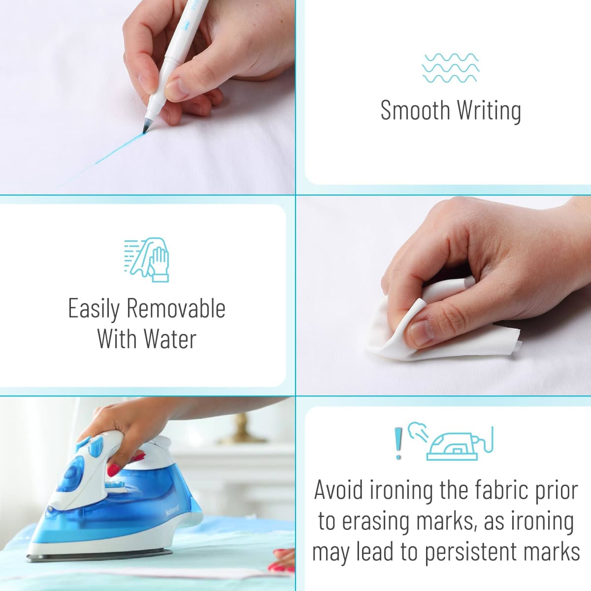 Mr. Pen- Fabric Markers for Sewing, 5 Pack, Blue, Erasable, Water Soluble Fabric Marker, Fabric Pens for Sewing Erasable, Washable Fabric Marker, Water Soluble Pen, Fabric Marking Pens for Sewing thumbnail 3