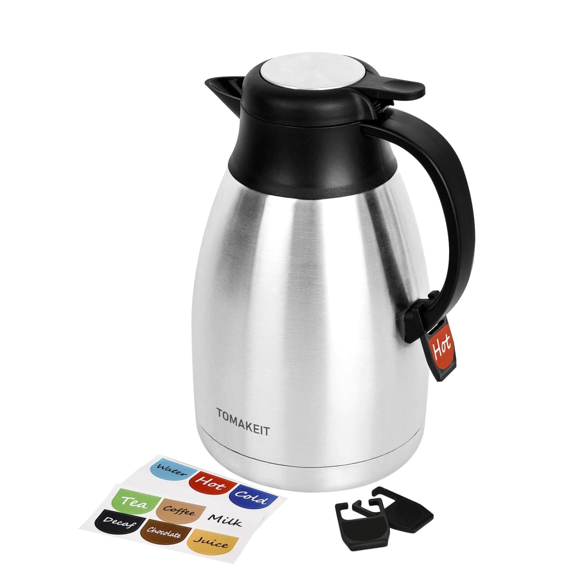 Thermal Coffee Carafe, 2L/68 Oz Stainless Steel Vacuum Insulated Thermoses, Double-Wall Design, 24-Hour Hot & Cold, Leak-Proof, Portable for Travel,Camping,Office (C) — image 1