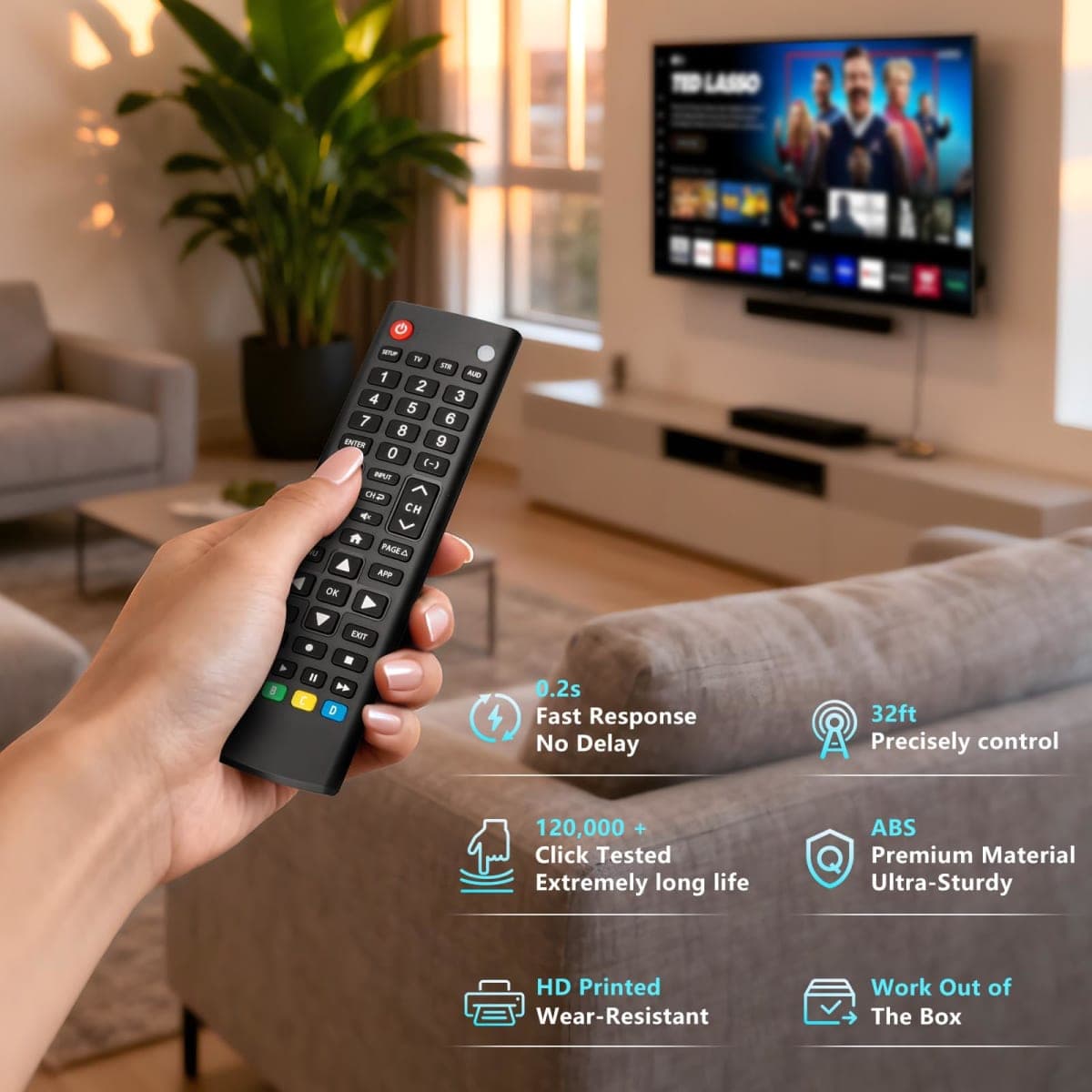 Universal-TV-Remote-Control for Samsung, LG, Hisense, TCL, Sony, Vizio, Onn, Toshiba, Philips and More DVD, Blu ray Player, Soundbar Devices thumbnail 5