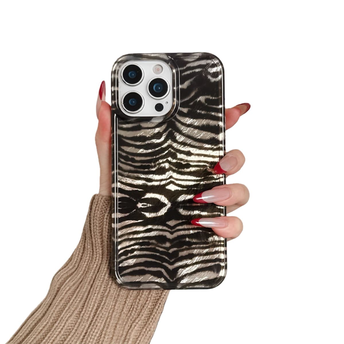 ZUDIISO for iPhone 17 Pro Max Glitter Leopard Print Phone Case, Sparkly Cheetah Animal Pattern Clear Soft TPU Shockproof Protective Cover for Women Girls (Zebra Stripe, for iPhone 16 Pro Max) — image 1