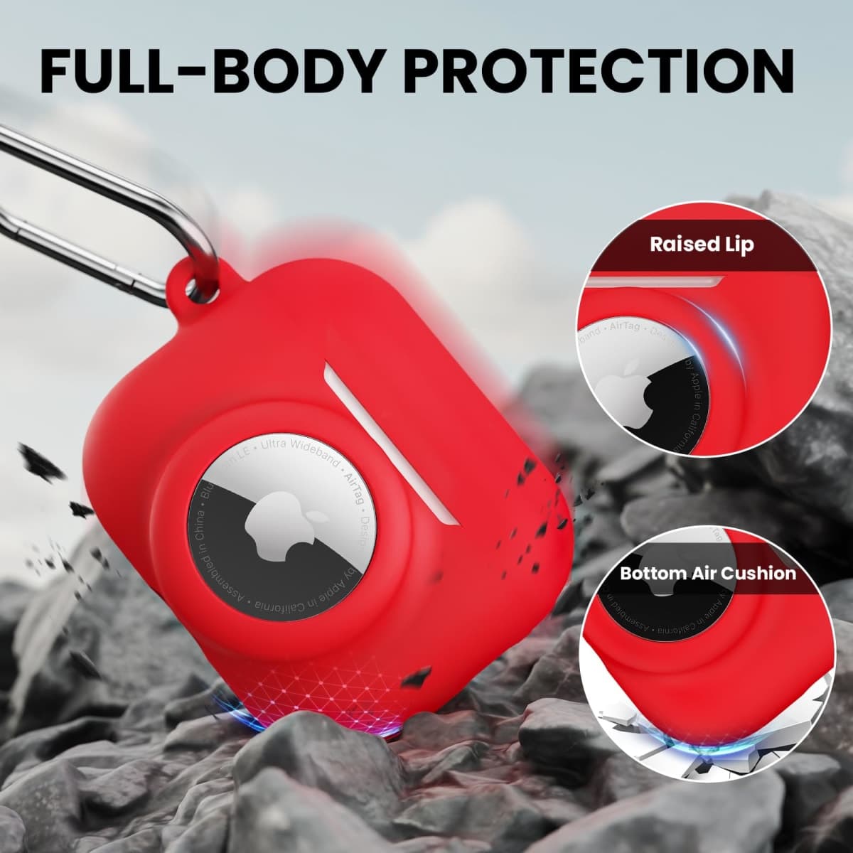 LDSXAY 2 in 1 Silicone Case Compatible with AirPods Pro 3 and AirTag, Shockproof Protective Case Cover for AirPods Pro 3rd Generation 2025 with Cleaner Kit & Carabiner (Black) thumbnail 3