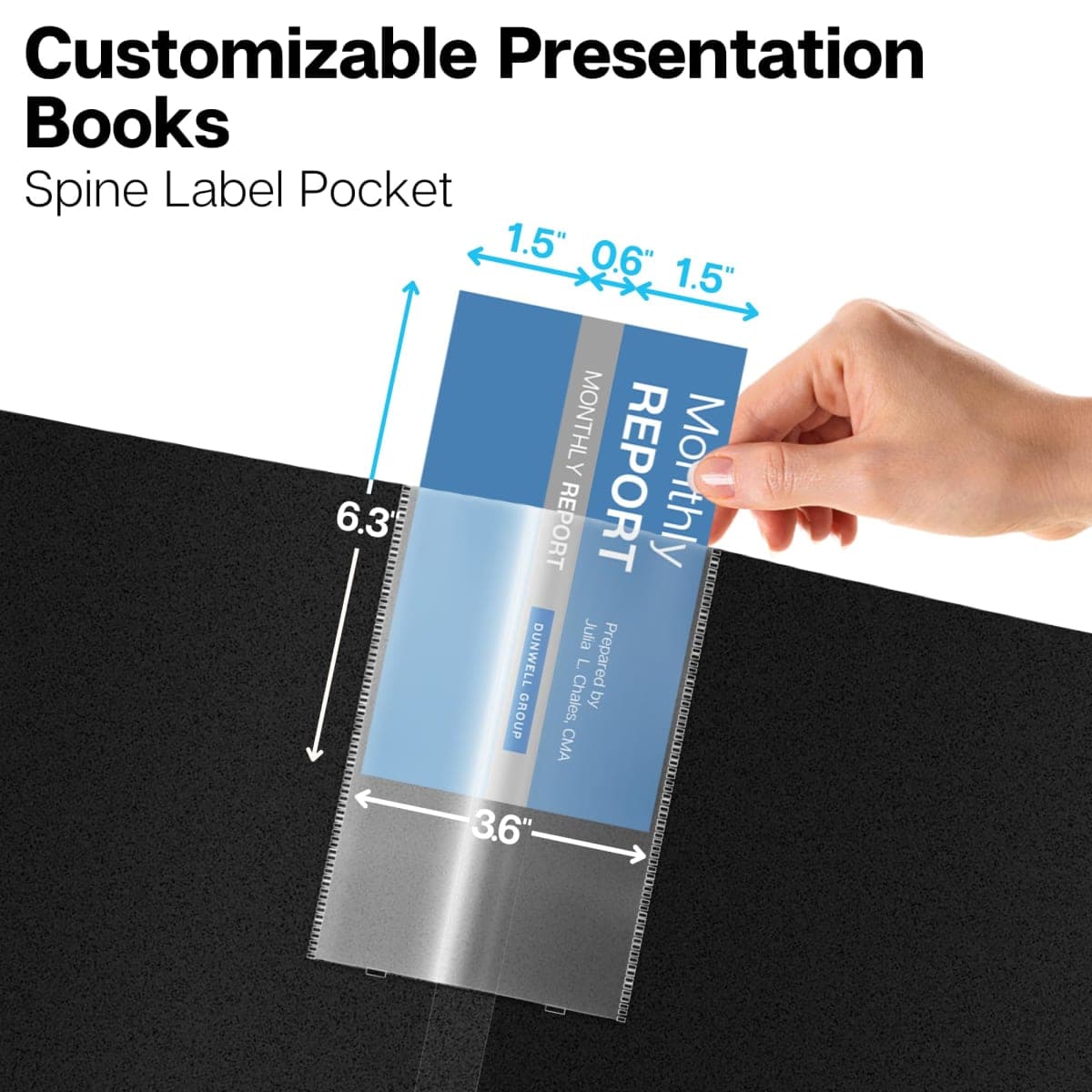 Dunwell 11x17 Portfolio Binder (Black, Horizontal), Presentation Book with 24 Pockets, Large 11 x 17 Art Portfolio Folder, Acid-Free Poly Cover and Sleeves thumbnail 3
