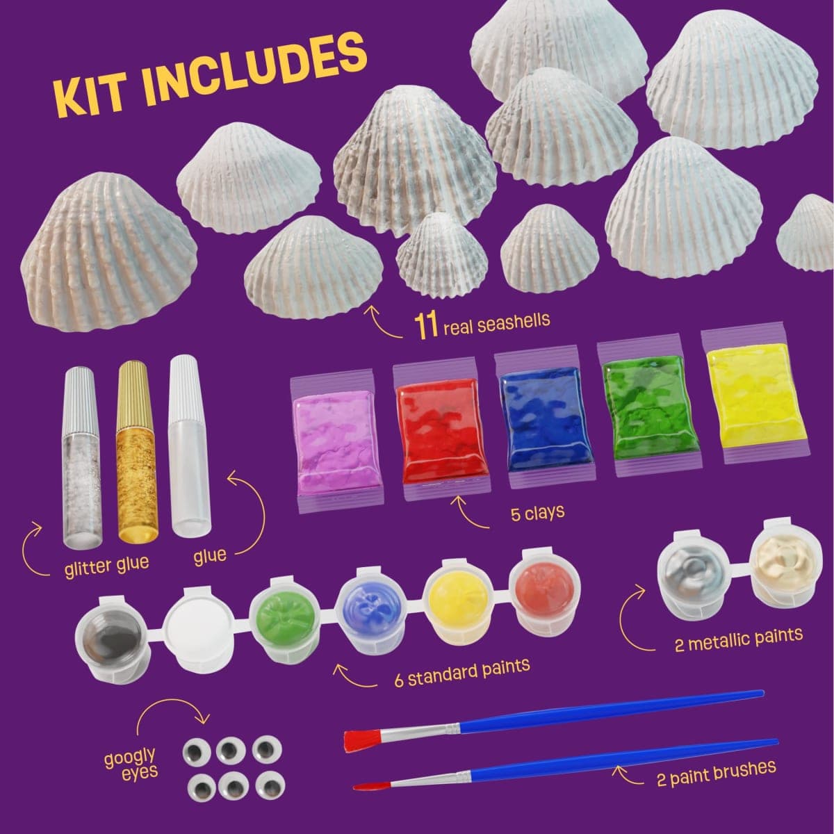 Dan&Darci Kids Sea Shell Painting Kit - Arts & Crafts Gifts for Boys and Girls Ages 6-12 - Craft Activities Kits - Creative Art Activity Easter Gift Toys for Age 6, 7, 8, 9, 10, 11 & 12 Year Old 8-12 thumbnail 3