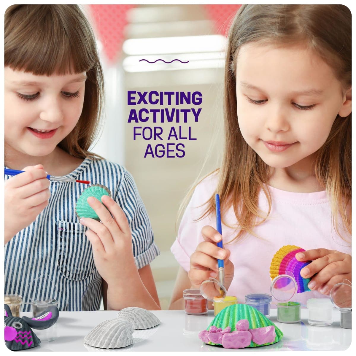 Dan&Darci Kids Sea Shell Painting Kit - Arts & Crafts Gifts for Boys and Girls Ages 6-12 - Craft Activities Kits - Creative Art Activity Easter Gift Toys for Age 6, 7, 8, 9, 10, 11 & 12 Year Old 8-12 thumbnail 4