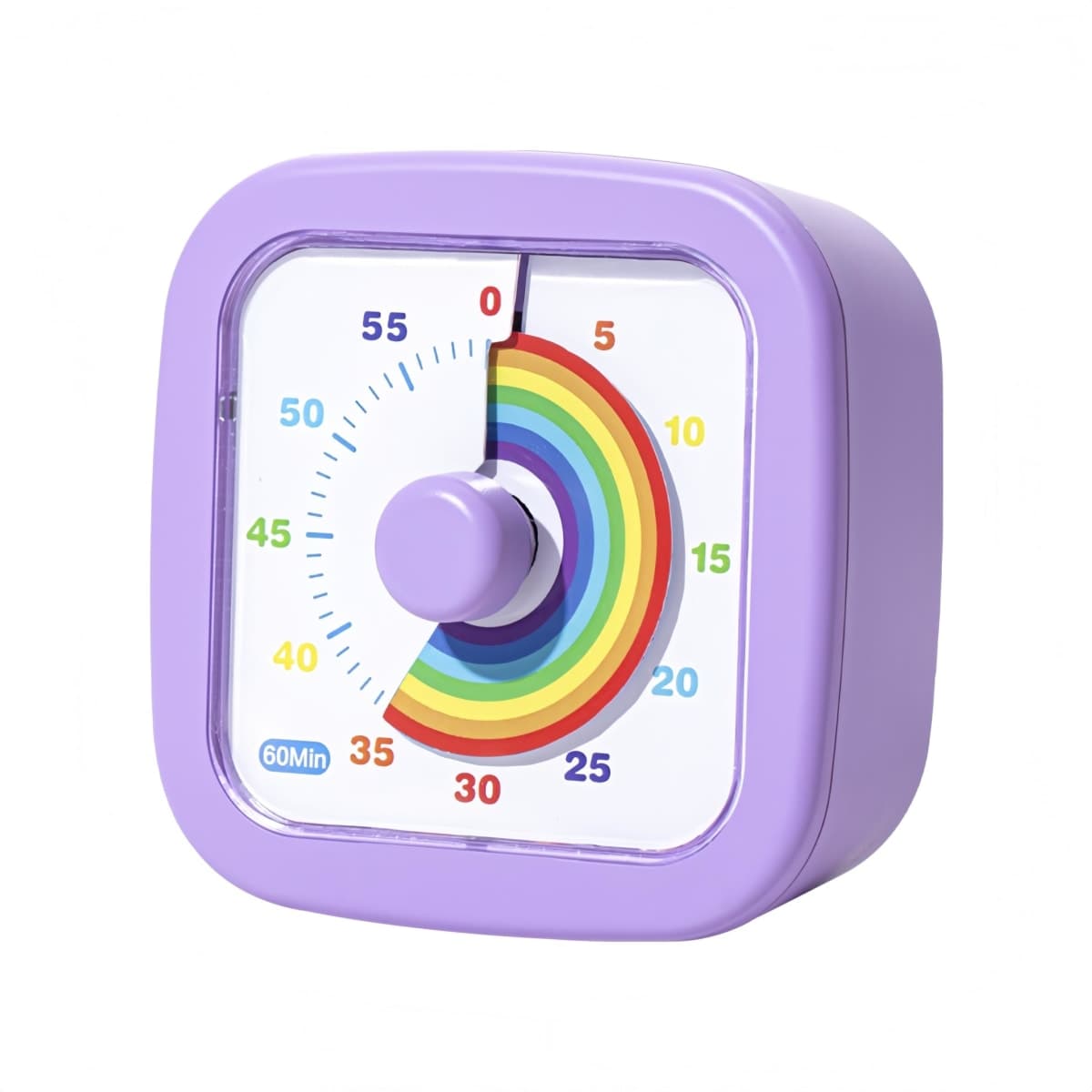 Kids Visual Timer Cute Rainbow - 60 Minute Countdown Timer Time Management for Kids and Adults, Timer for Cooking Classroom Meeting (Purple)