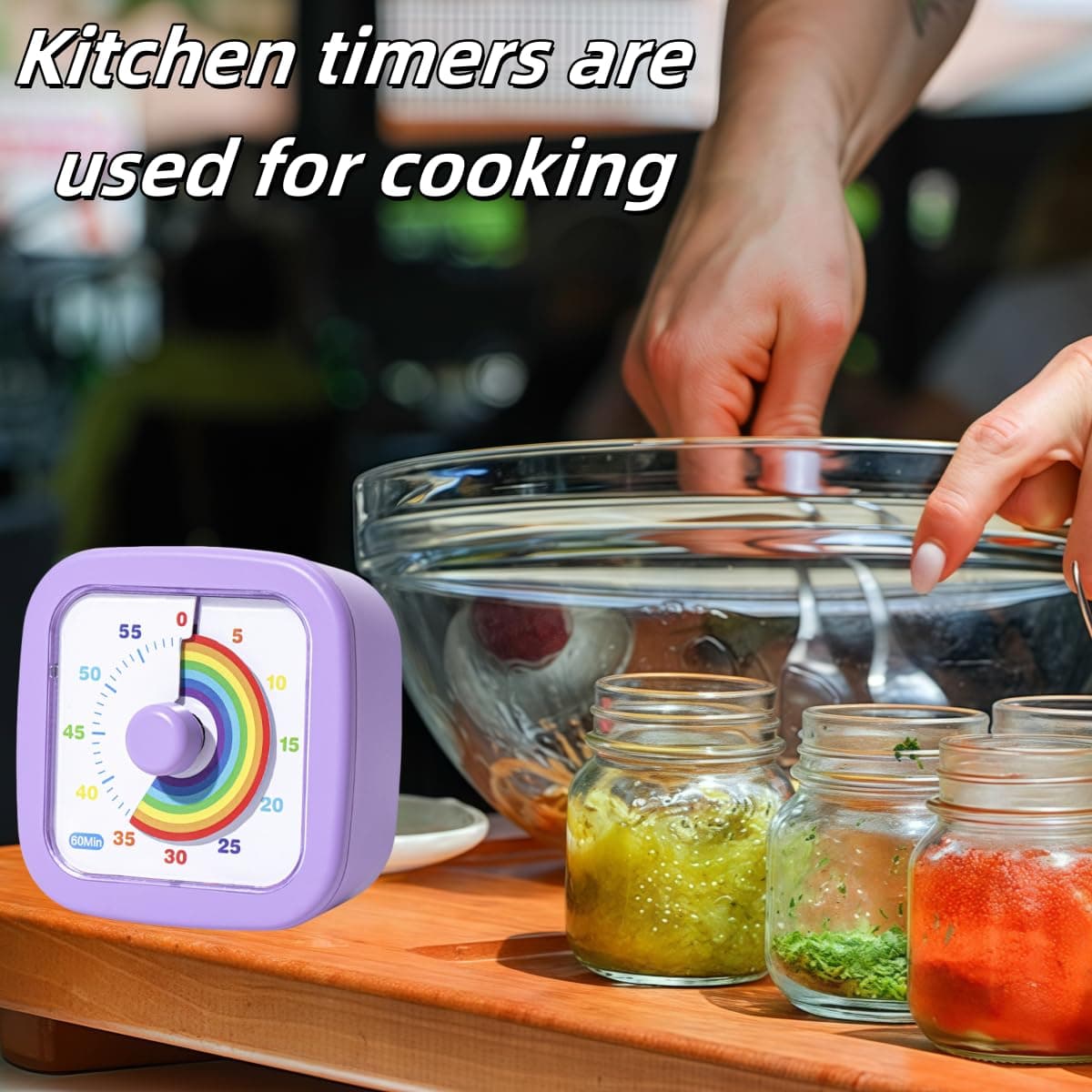 Kids Visual Timer Cute Rainbow - 60 Minute Countdown Timer Time Management for Kids and Adults, Timer for Cooking Classroom Meeting (Purple) thumbnail 4