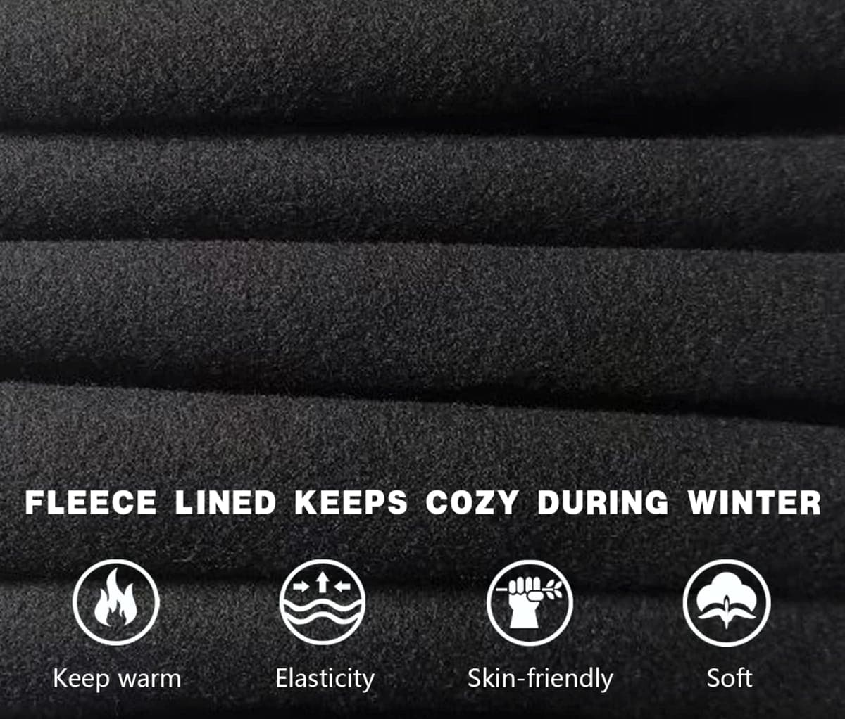 Thick Thermal Fleece Lined Leggings with Pockets, Tummy Control Workout Running Yoga Pants for Women (Small, Fleece Lined-Black) thumbnail 5