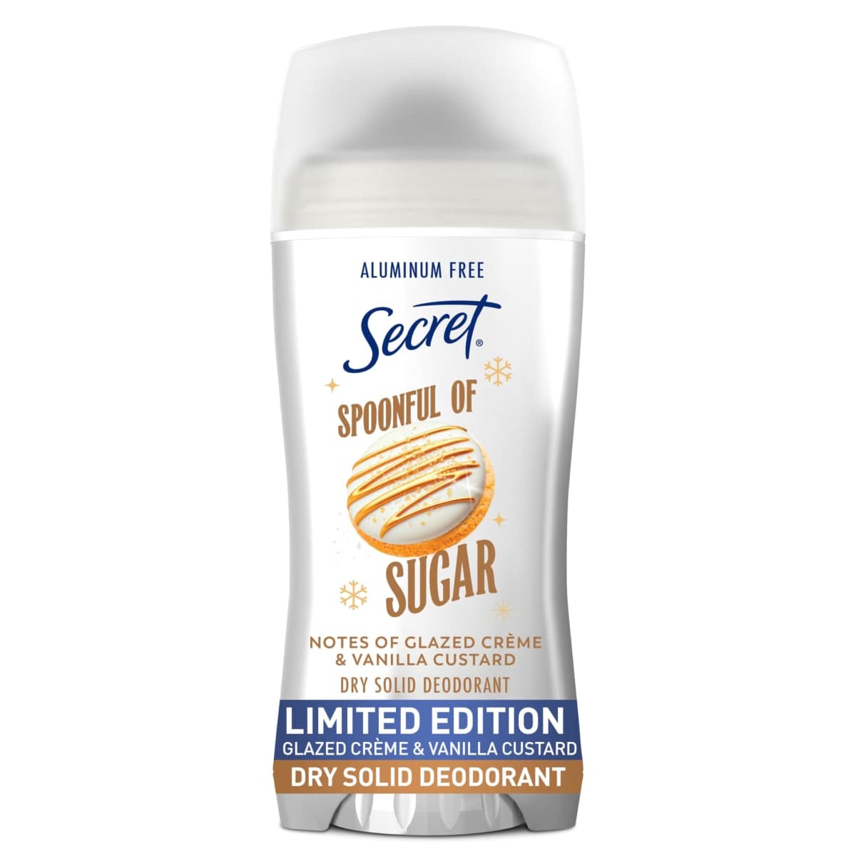 Secret Aluminum Free Deodorant for Women, 48hr Odor Protection with Pro-Hyaluronic Acid, PH Balancing Minerals, Holiday Dry Solid, Spoonful of Sugar with Glazed Crème & Vanilla Custard Scent, 2.4 oz — image 1