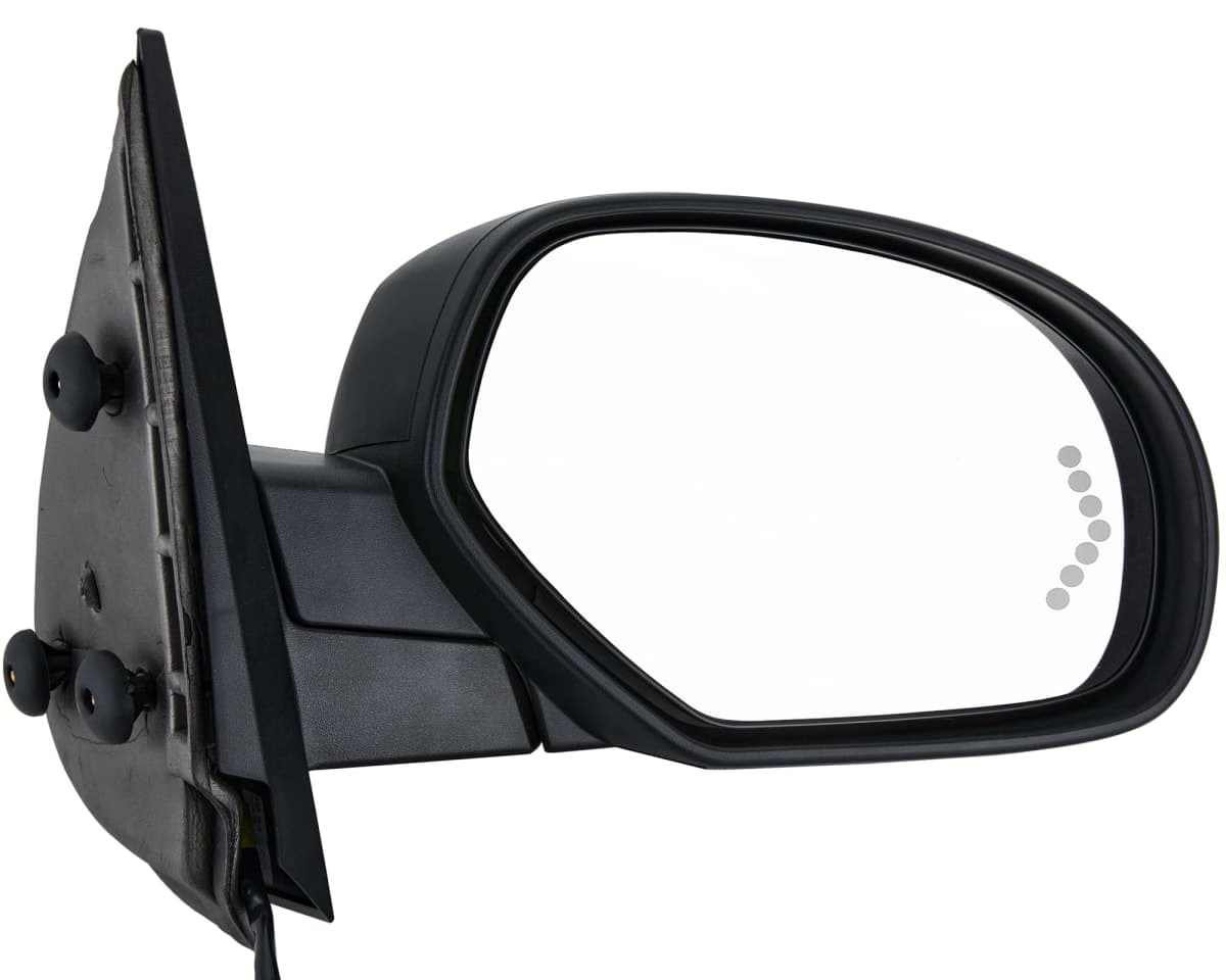 ZAPOSTS Side View Mirror Fit for 07-13 Chevy Silverado 1500 2500 HD 3500,for GMC Sierra 1500 2500 HD,Yukon/Yukon XL 1500-Black Power Heated Arrow Turn Signal Puddle Light Passenger Side Manual Folding — image 1