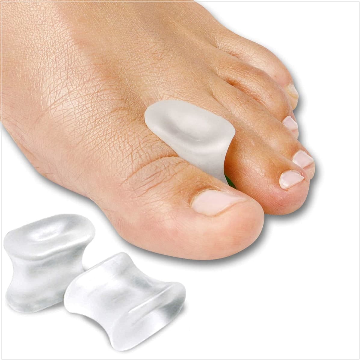 NatraCure Gel Separators & Bunion Spacers for Toe Alignment – Straighteners Curled and Overlapping Hammertoe Corrector for Calluses, Crooked, Valgus Toe – 12PK — image 1