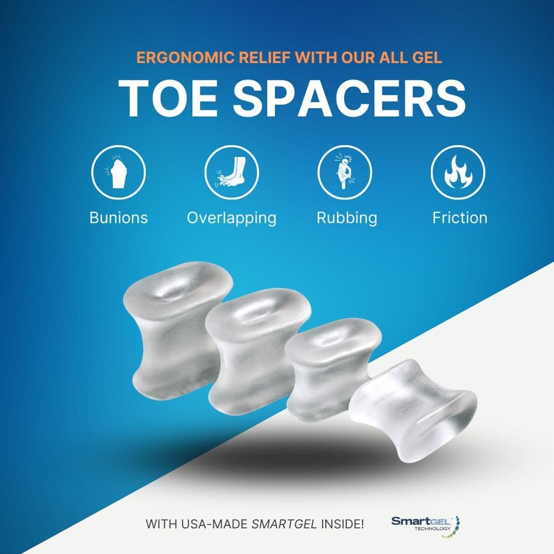 NatraCure Gel Separators & Bunion Spacers for Toe Alignment – Straighteners Curled and Overlapping Hammertoe Corrector for Calluses, Crooked, Valgus Toe – 12PK thumbnail 2