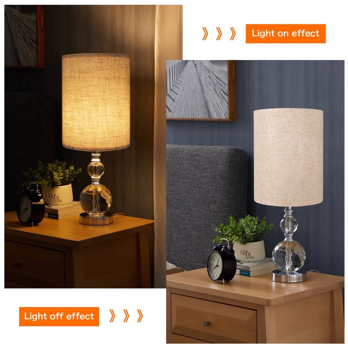 Tall Lampshades Set of 2, Beige Linen Drum Lampshades, 11" Top x 11" Bottom x 12" High Lamp Shade, Lamp Shades Replacement for Table and Floor Lamps, Pendant Light, Handcrafted, Easy Assembly thumbnail 3