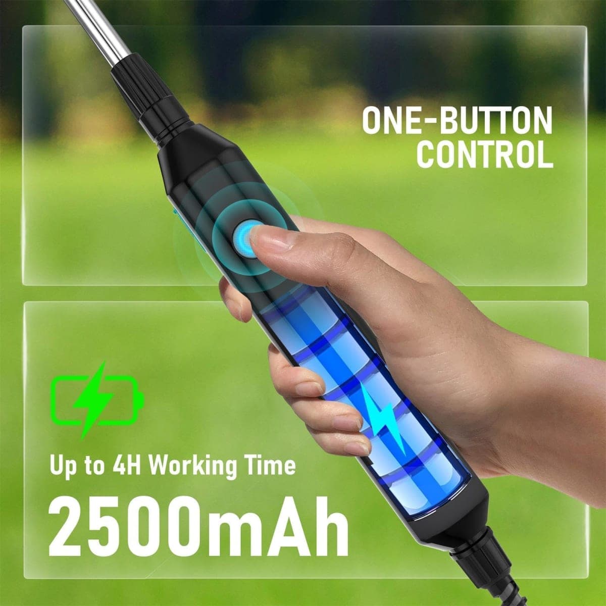 2 Gallon Electric Garden Sprayer, Battery Powered Weed Sprayer with USB Rechargeable Handle, 5 Spray Nozzles, Telescopic Wand & Adjustable Shoulder Strap for Lawn & Yard thumbnail 2