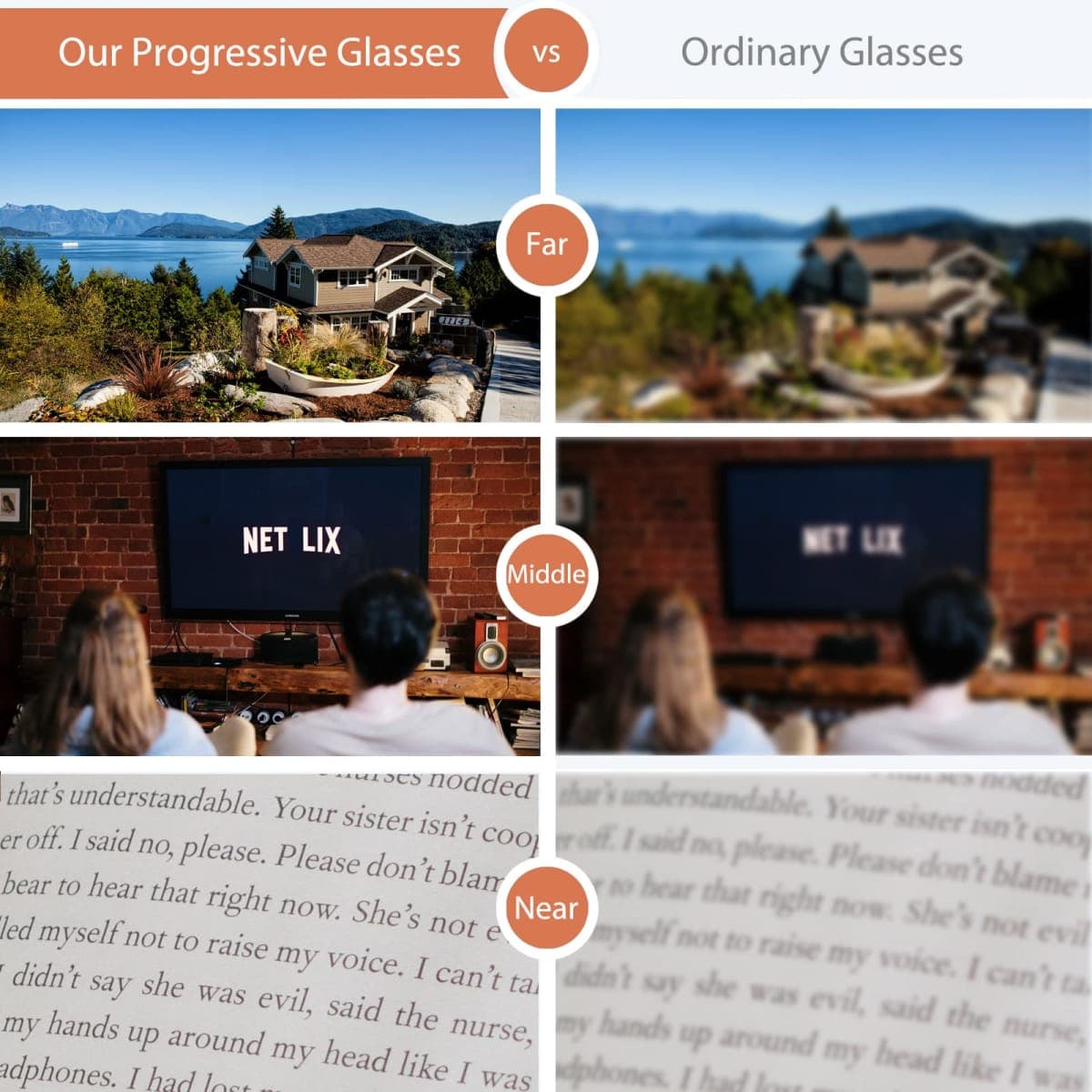 KISSOUL Photochromic Progressive Multifocus Reading Glasses Anti-blue Light Transition Multifocal Readers Clear Sunglasses thumbnail 4