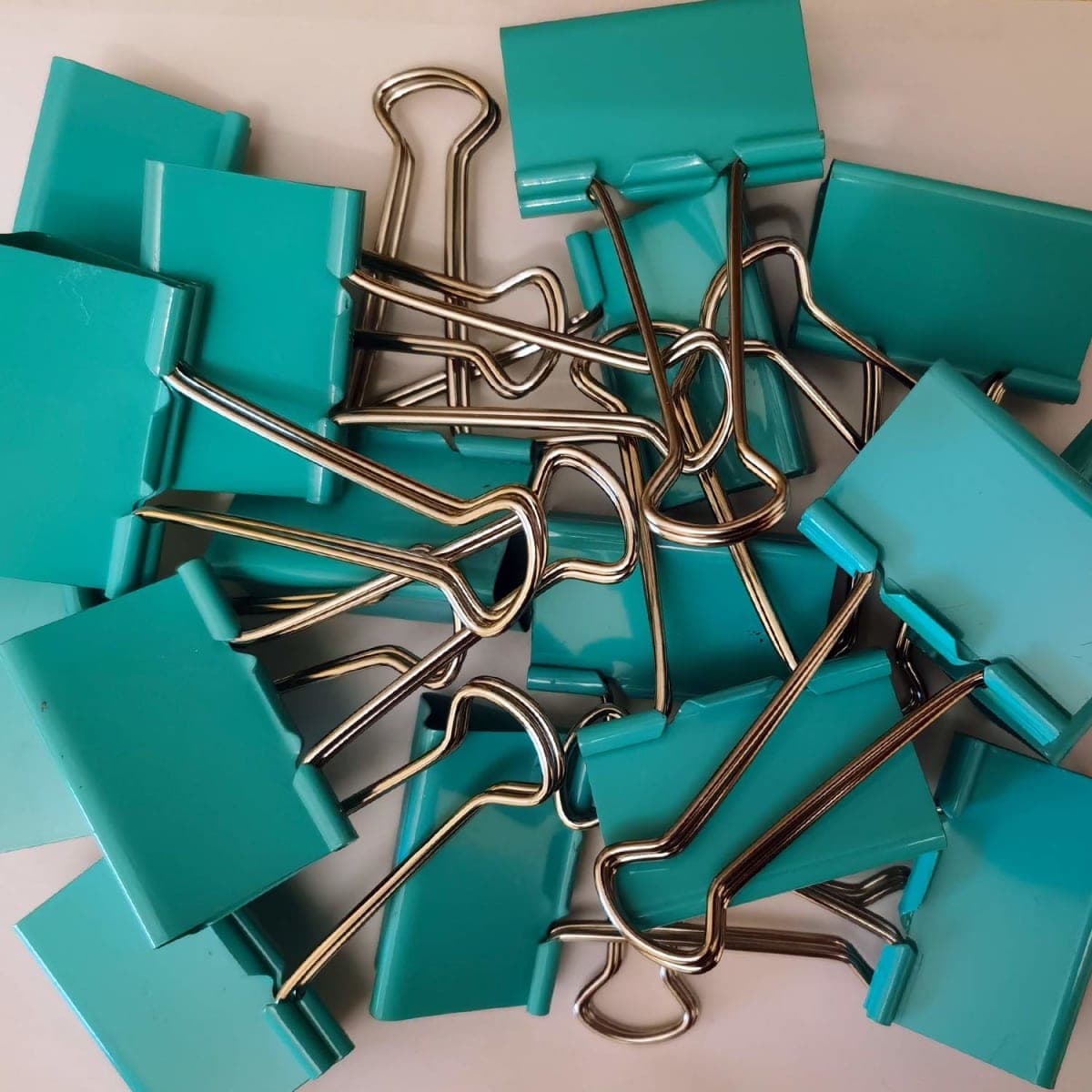 Large Binder Clips Green Color (A bit Bluish) 2" / 2 inches / 50 mm a Little bit Scratch Jumbo (Huge) Paper Clips (6 PCS, Green) — image 1