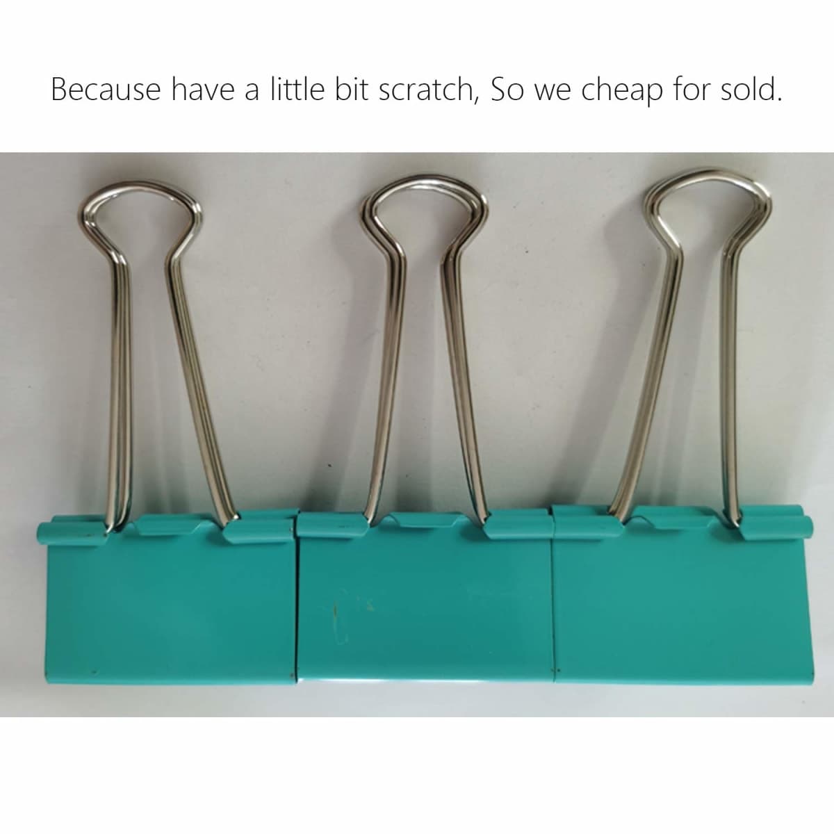 Large Binder Clips Green Color (A bit Bluish) 2" / 2 inches / 50 mm a Little bit Scratch Jumbo (Huge) Paper Clips (6 PCS, Green) thumbnail 4