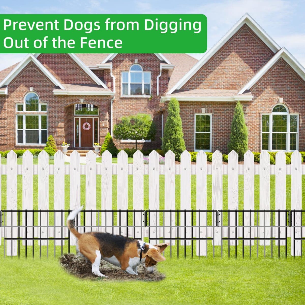 39.5ft(L) X 13in(H) Animal Barrier Fence, 28 Panels No Dig Fence for Dogs, 1.52IN Gap Anti Digging Dog Barrier, Rustproof Metal Garden Edging Border Defense for Outdoor, Yard, Lawn thumbnail 3