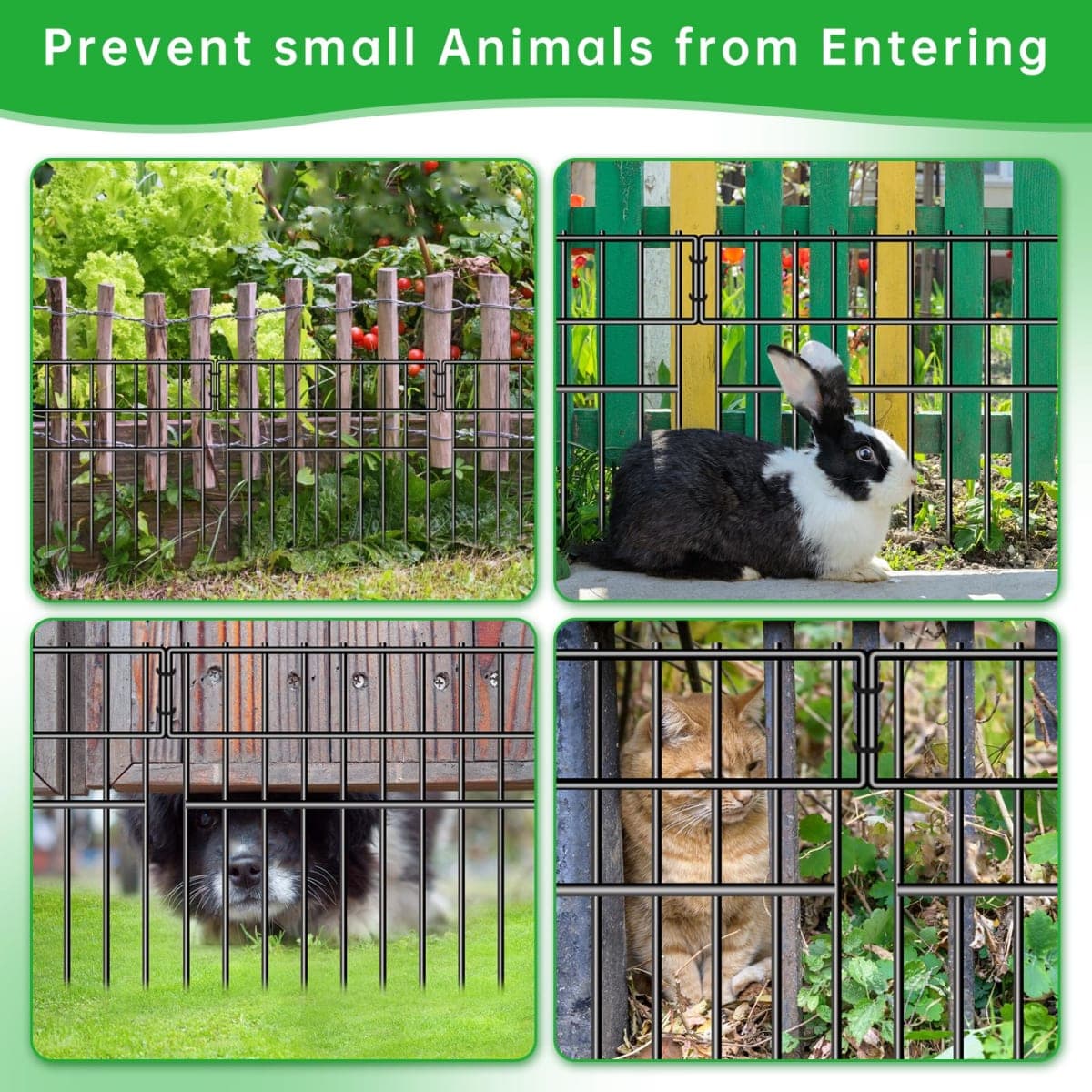 39.5ft(L) X 13in(H) Animal Barrier Fence, 28 Panels No Dig Fence for Dogs, 1.52IN Gap Anti Digging Dog Barrier, Rustproof Metal Garden Edging Border Defense for Outdoor, Yard, Lawn thumbnail 4
