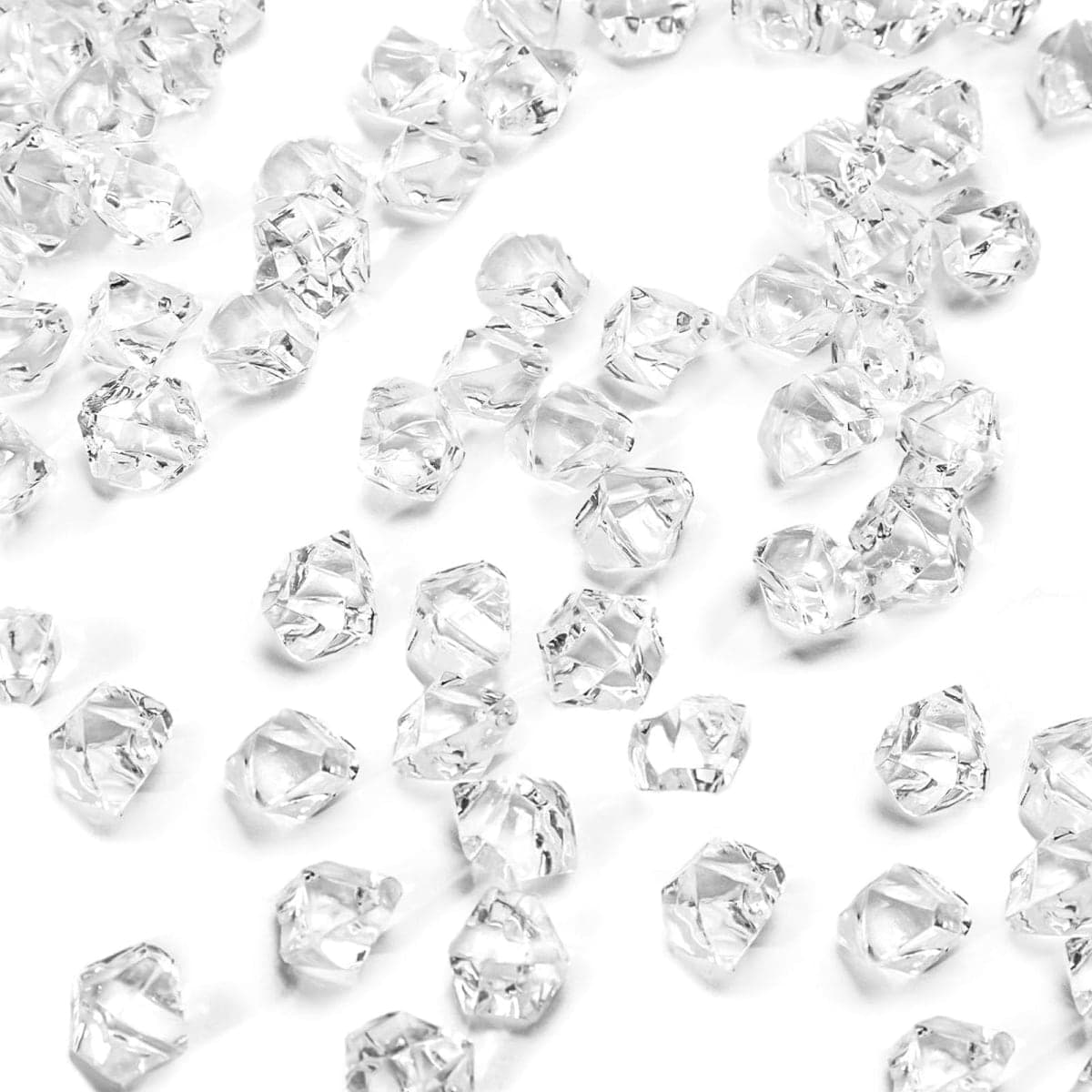 DomeStar 1050PCS Clear Fake Ice for Vase Fillers, Acrylic Fake Crystal Clear Vase Fillers Fish Tank Centerpiece Party Table Scatter Decor(0.4 x 0.6 inch) — image 1