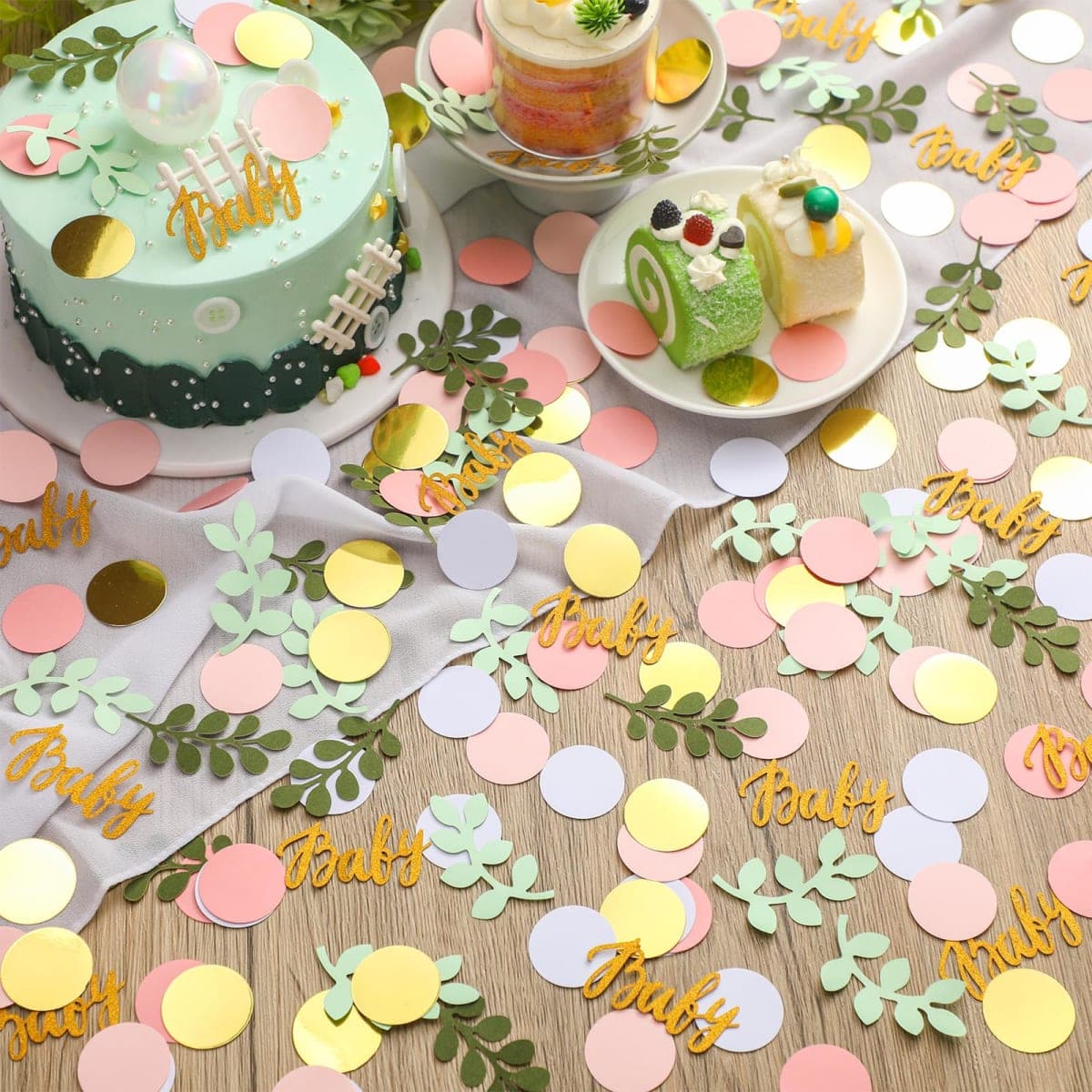 Minatee 400 Pcs Baby Shower Confetti Decorations Table Confetti Dots Gender Reveal Wedding Decor(Fresh Color,Orange Style) thumbnail 2