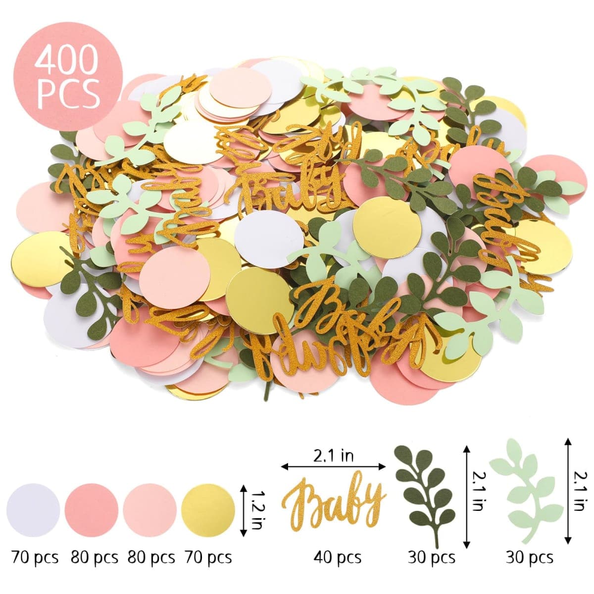 Minatee 400 Pcs Baby Shower Confetti Decorations Table Confetti Dots Gender Reveal Wedding Decor(Fresh Color,Orange Style) thumbnail 3