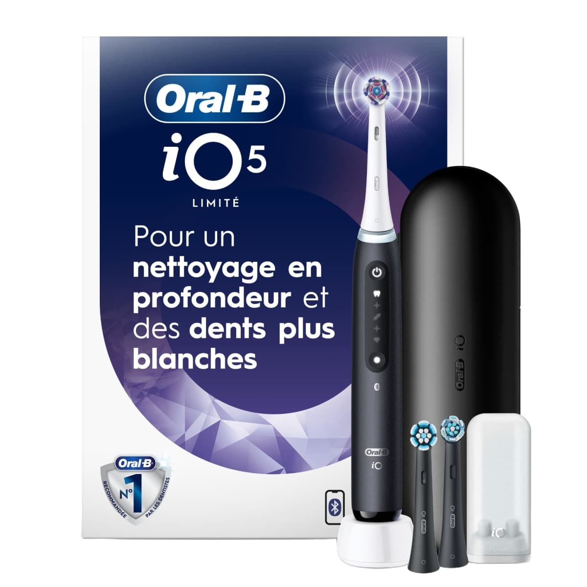 Oral-B iO Series 5 Limited Electric Toothbrush with (3) Brush Head, Rechargeable, Black thumbnail 2