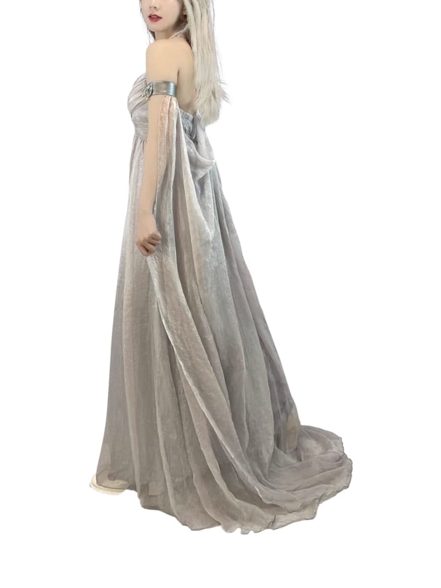 Nodkim Dragon Queen Costume Chiffon Dress Halloween Cosplay For Women-Small thumbnail 2