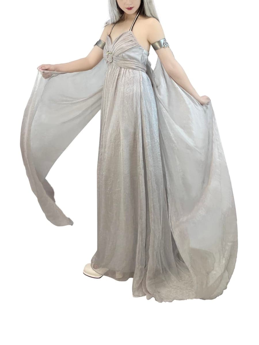 Nodkim Dragon Queen Costume Chiffon Dress Halloween Cosplay For Women-Small thumbnail 3