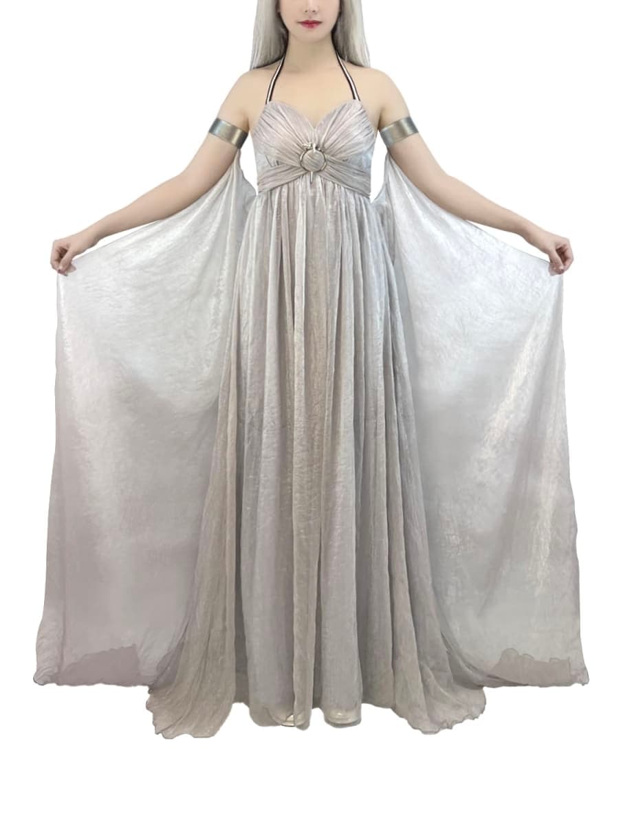 Nodkim Dragon Queen Costume Chiffon Dress Halloween Cosplay For Women-Small thumbnail 4