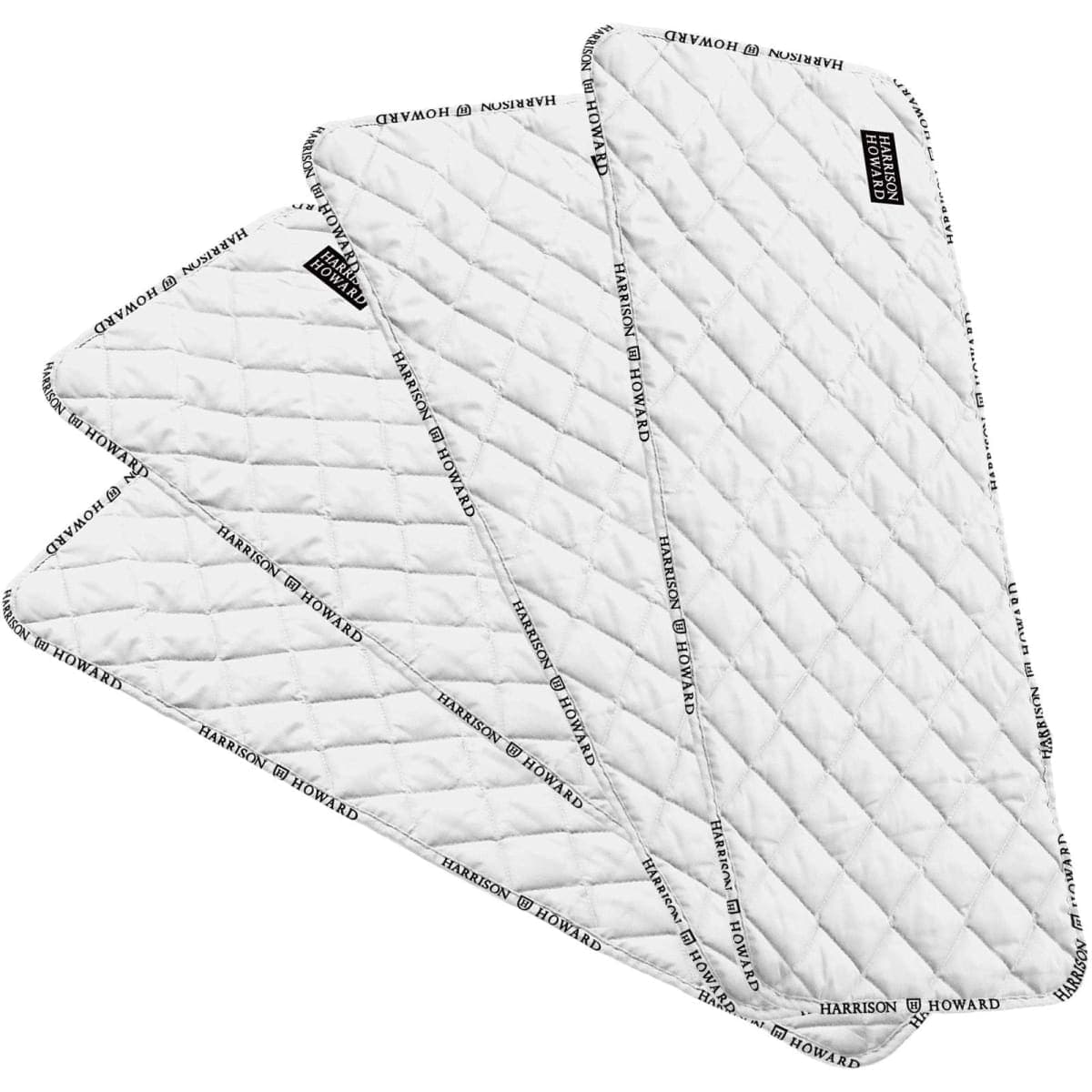 Harrison Howard Quilted Horse Leg Wraps, Standing Wraps for Horses Stable & Recovery, Soft Padded Horse Bandage Liners-White L