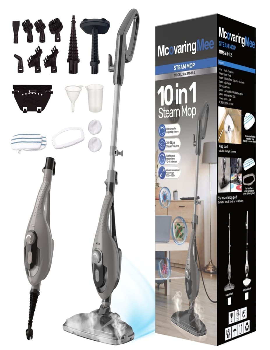 Steam Mop, Powerful Handheld Steam Cleaner for Home (Grey) — image 1