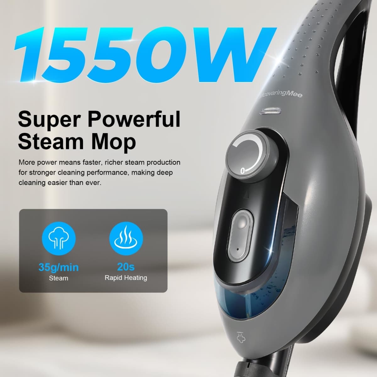 Steam Mop, Powerful Handheld Steam Cleaner for Home (Grey) thumbnail 2