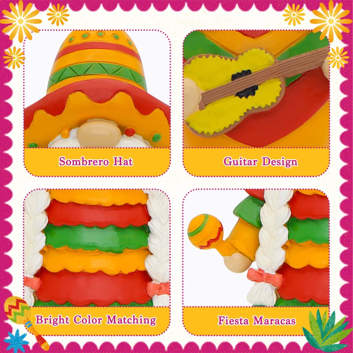 Uniboho Cinco de Mayo Decorations Cinco de Mayo Gnomes Fiesta Gnome Mexican Taco Tuesday Home Kitchen Tiered Tray Decorations thumbnail 2