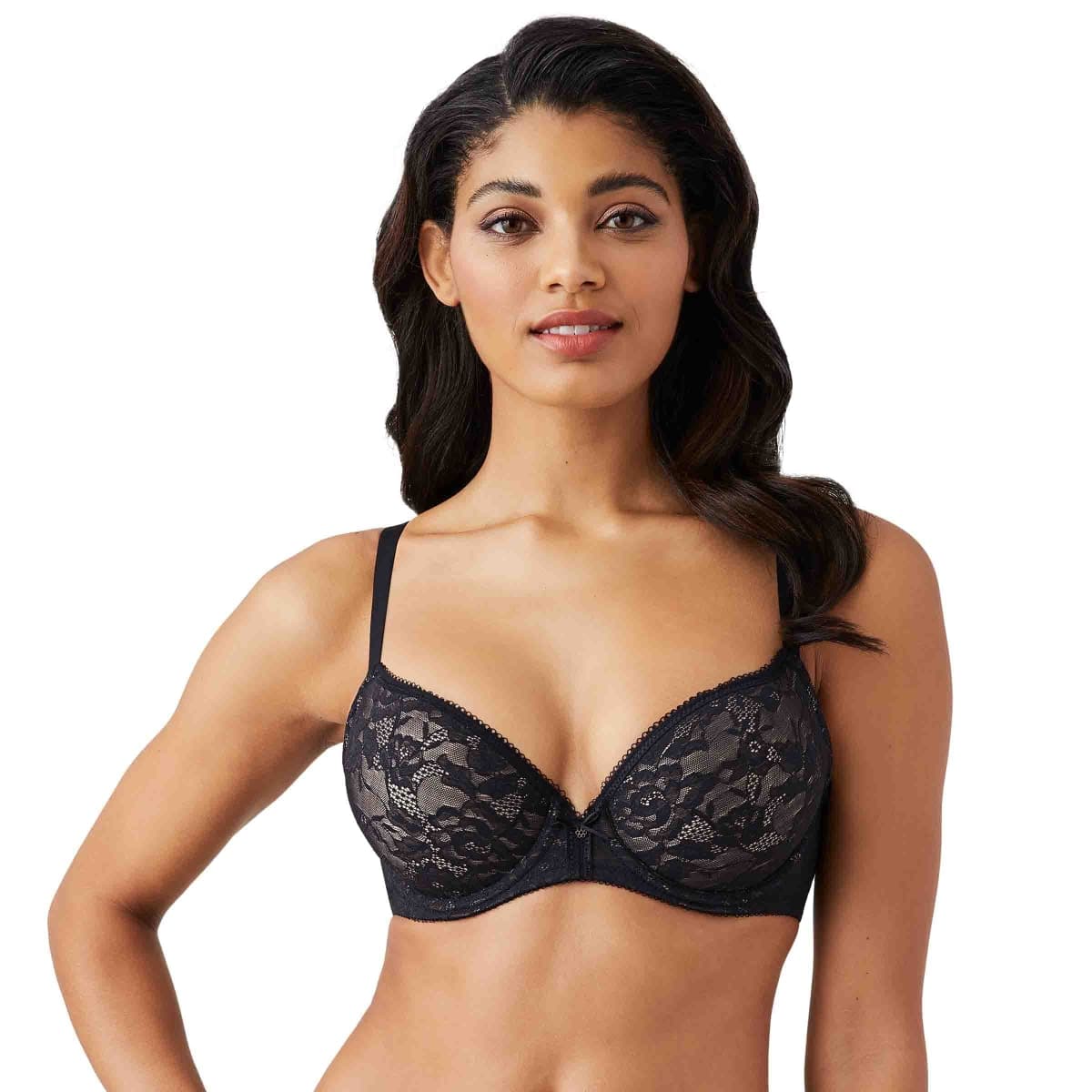 Wacoal Women's Lace Finesse T-Shirt Bra, Black/Toast, 34DDD — image 1
