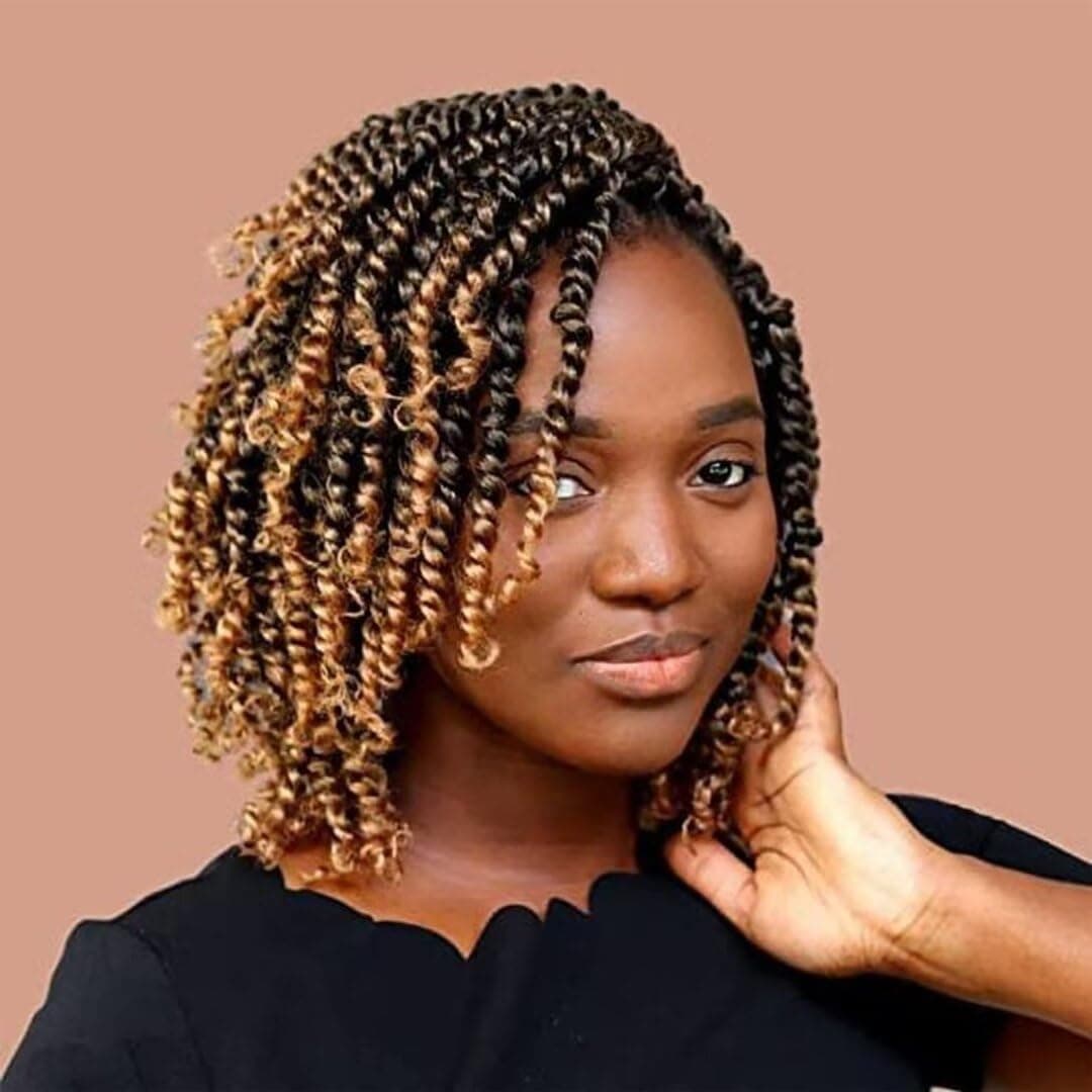 8 Packs Passion Twist Crochet Hair 8 Inch Pretwisted Crochet Passion Twist Hair Ombre Prelooped Short Passion Twist Hair Soft Crochet Braids Hair for Women #T1B/27 — image 1