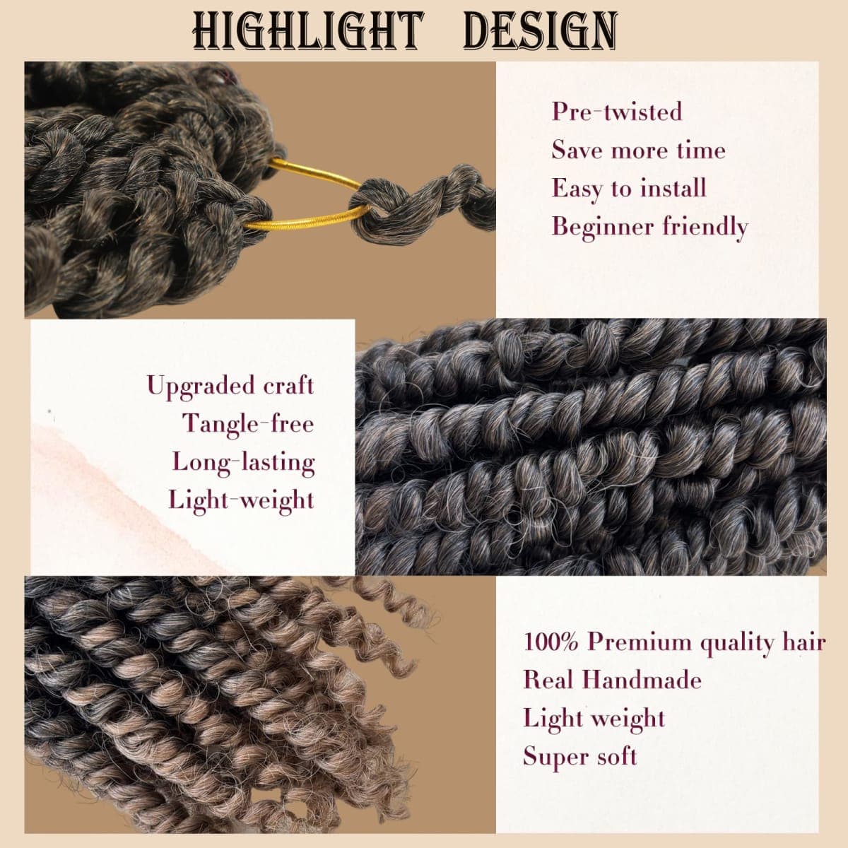 8 Packs Passion Twist Crochet Hair 8 Inch Pretwisted Crochet Passion Twist Hair Ombre Prelooped Short Passion Twist Hair Soft Crochet Braids Hair for Women #T1B/27 thumbnail 3