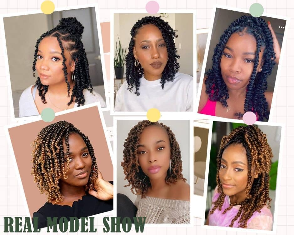 8 Packs Passion Twist Crochet Hair 8 Inch Pretwisted Crochet Passion Twist Hair Ombre Prelooped Short Passion Twist Hair Soft Crochet Braids Hair for Women #T1B/27 thumbnail 5