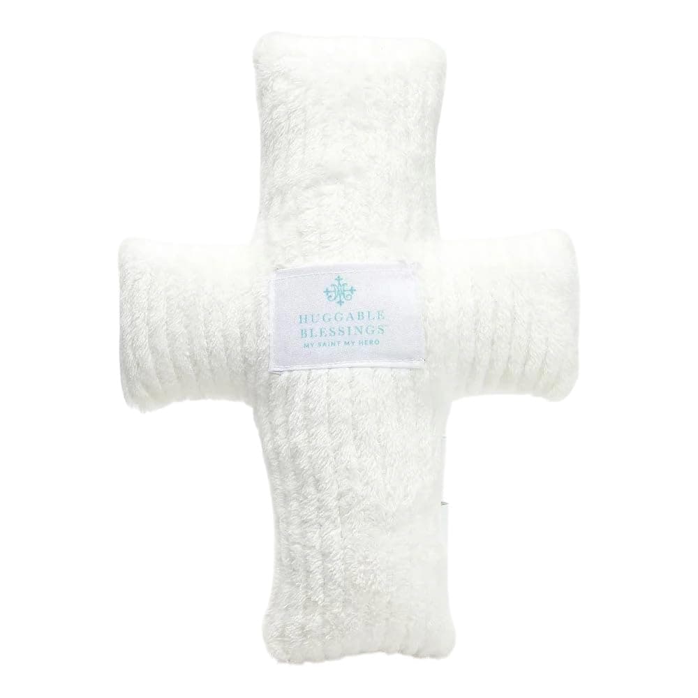 My Saint My Hero Huggable Blessing Cross Pillow - White — image 1
