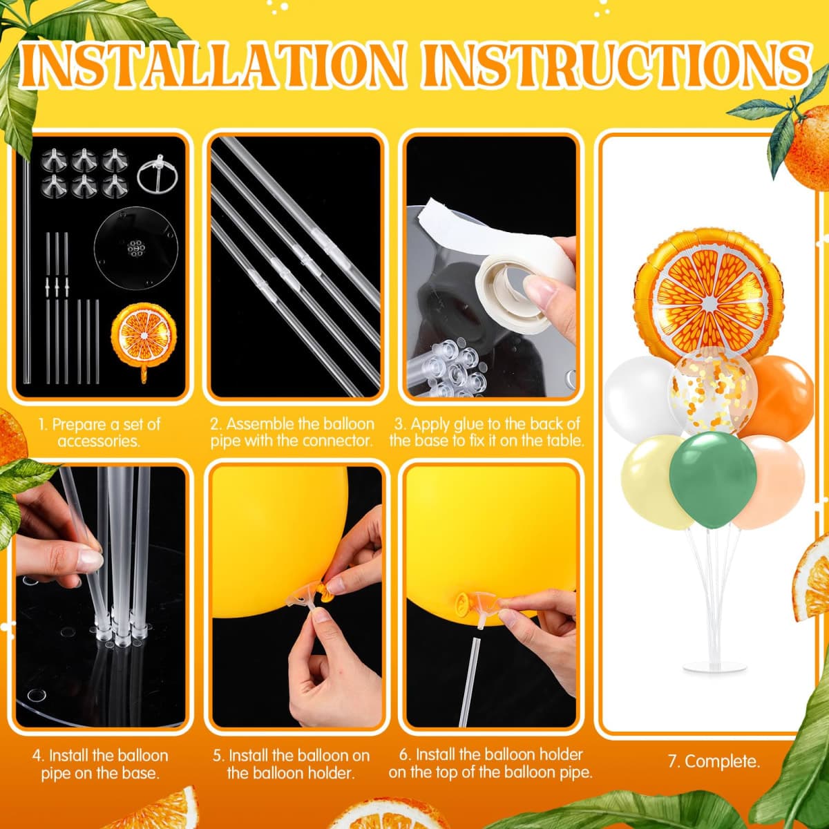 Kasyat 2 Sets Little Cutie Baby Shower Party Decorations Orange Fruit Balloon Centerpieces for Tables a Little Cutie Is on the Way Orange Balloon Stand Kit for Tangerine Fruit Birthday Party thumbnail 5