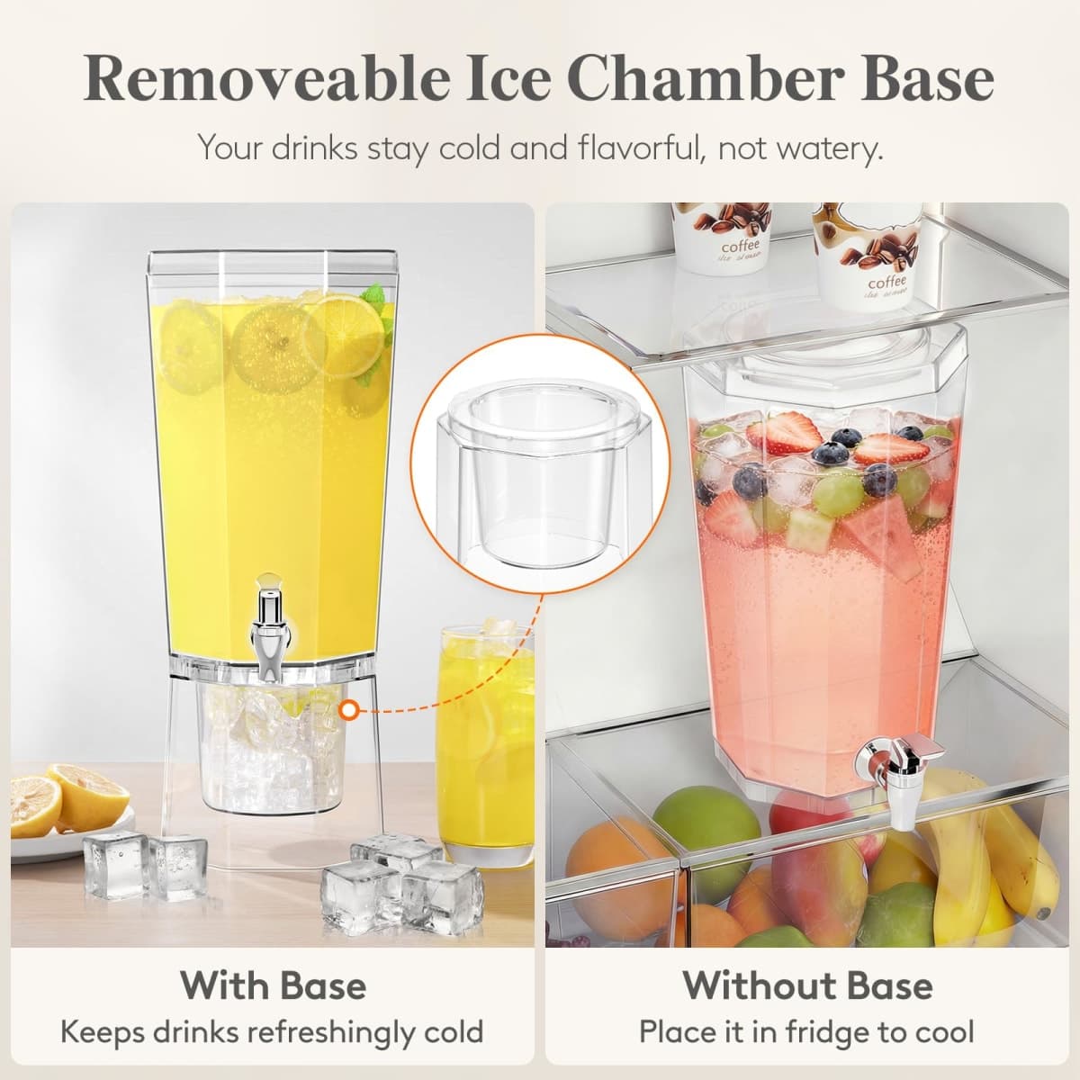 Lifewit 1 Gallon Drink Dispenser for Parties 2 Pcs, 4L Plastic Beverage Container with Stand for Juice/Tea/Soda & Lemonade, Clear Water Pitcher with Spigot for Mimosa Bar Hosting 39 x 16 cm/15x6 thumbnail 5