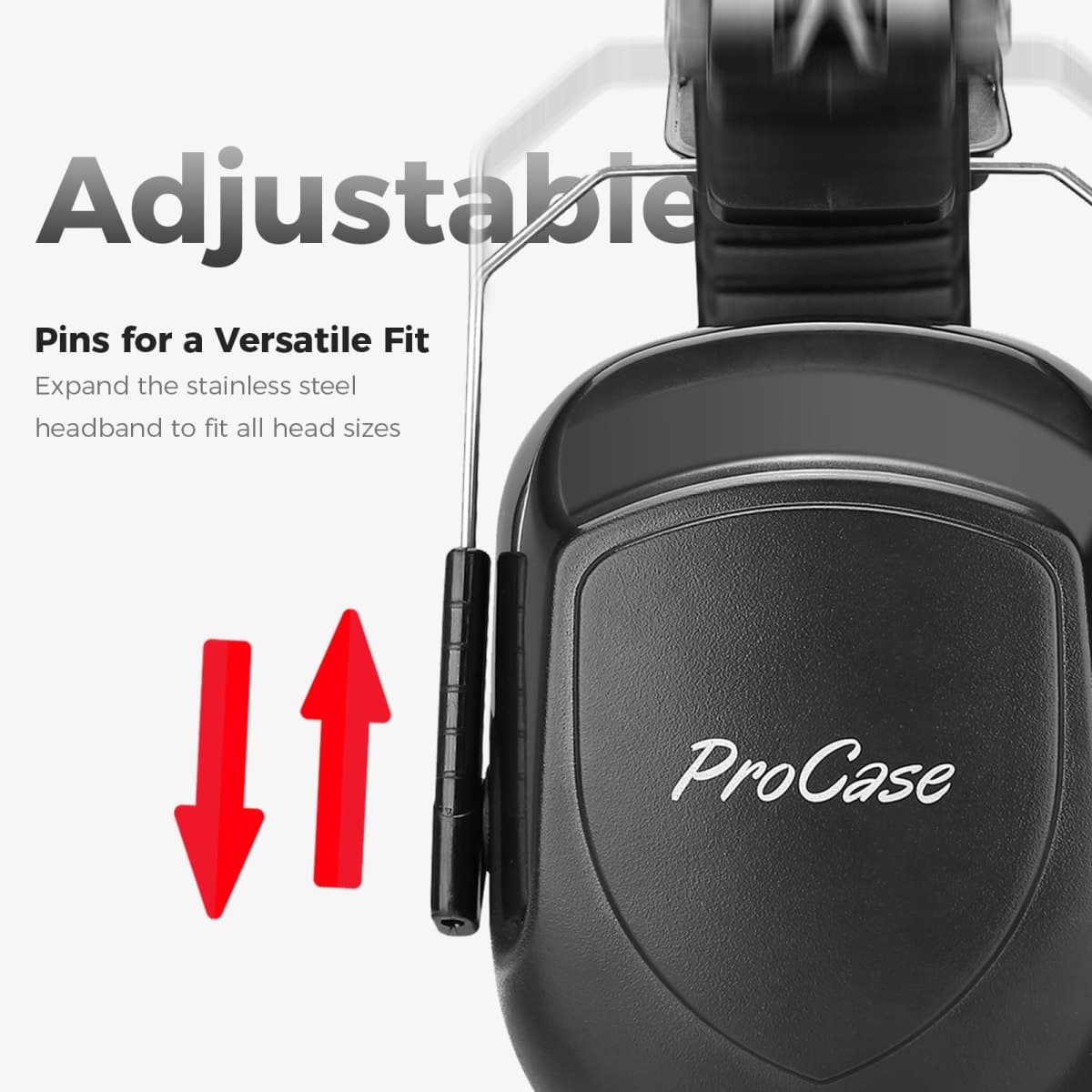 ProCase Noise Cancelling Ear Muffs, NRR 28dB Ear Protection Noise Cancelling Headphones for Adults Autism, Hearing Protection Ear Defender for Shooting Gun Range Mowing -Black thumbnail 2