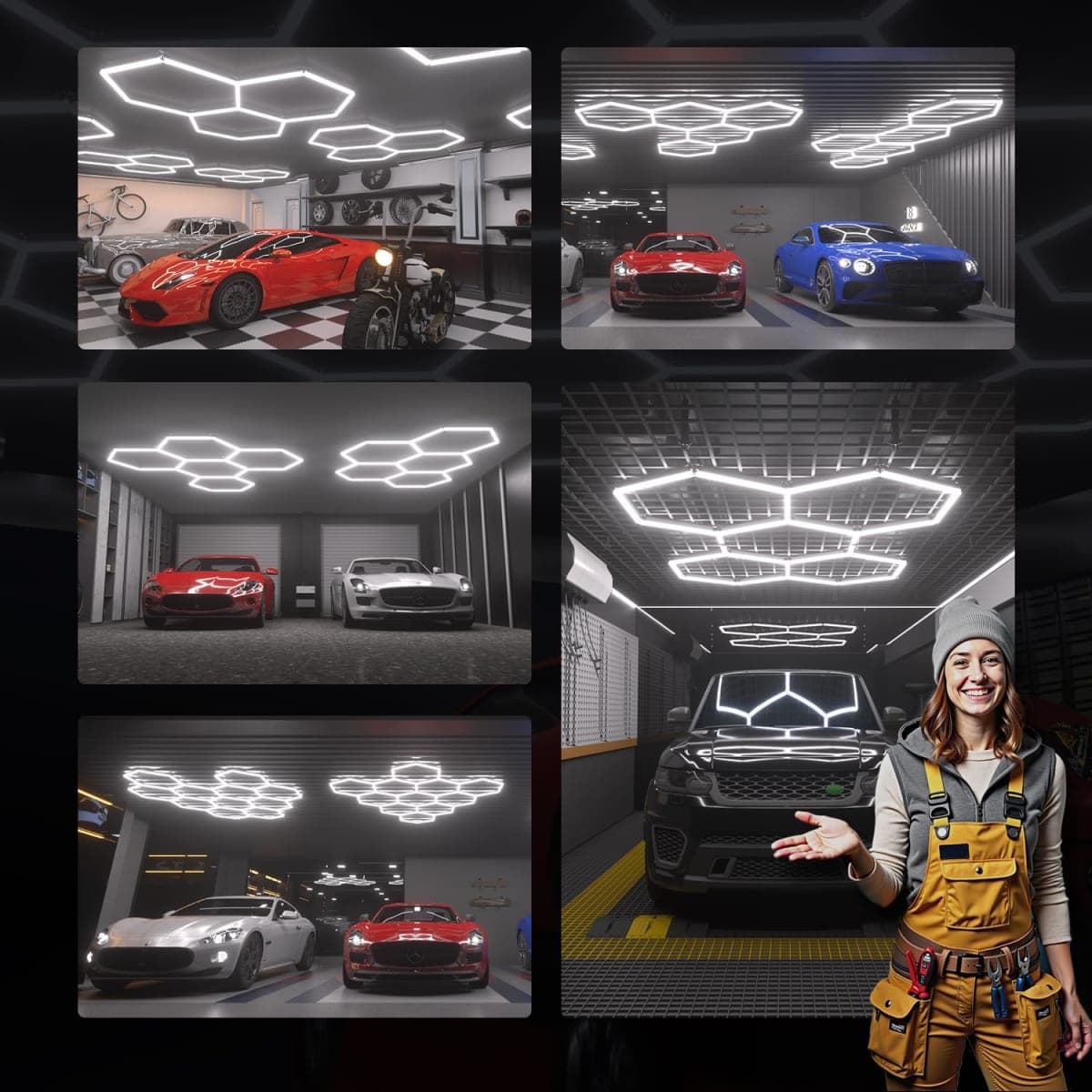 Litezone Hexagon Garage Lights Power Cable thumbnail 4
